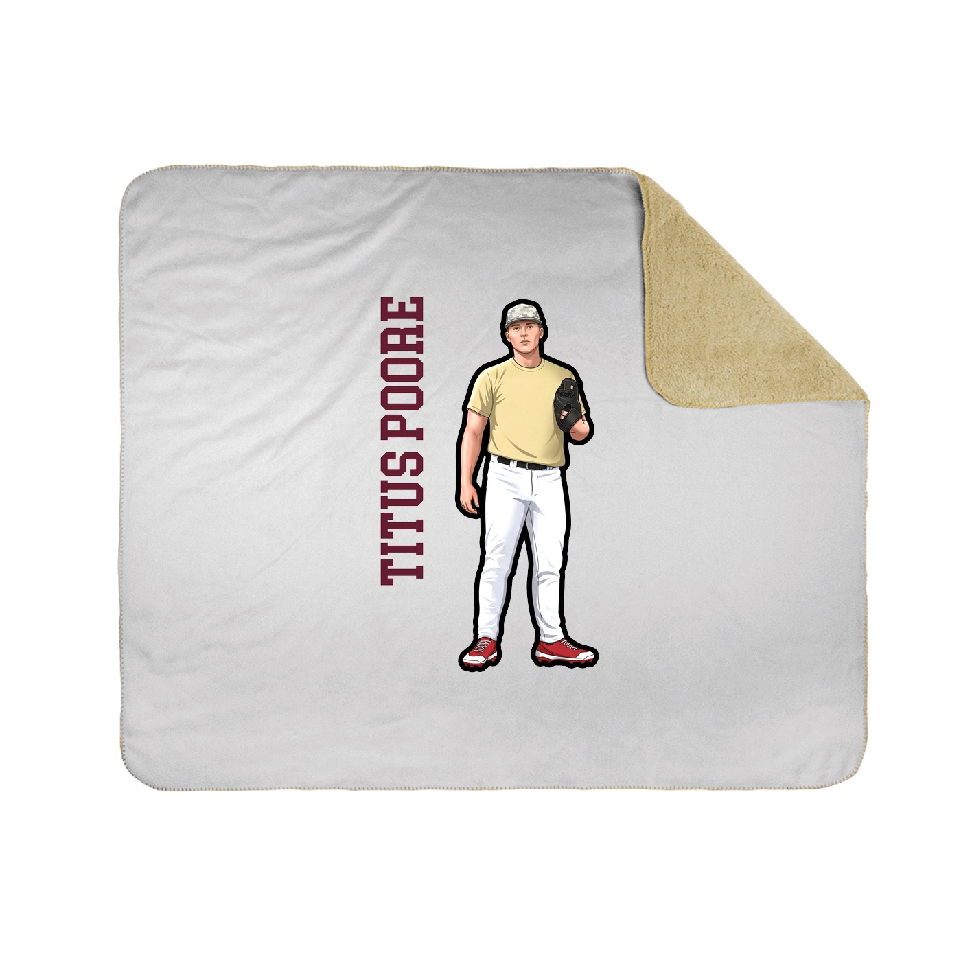 Throw Blanket — Name Vertical in White