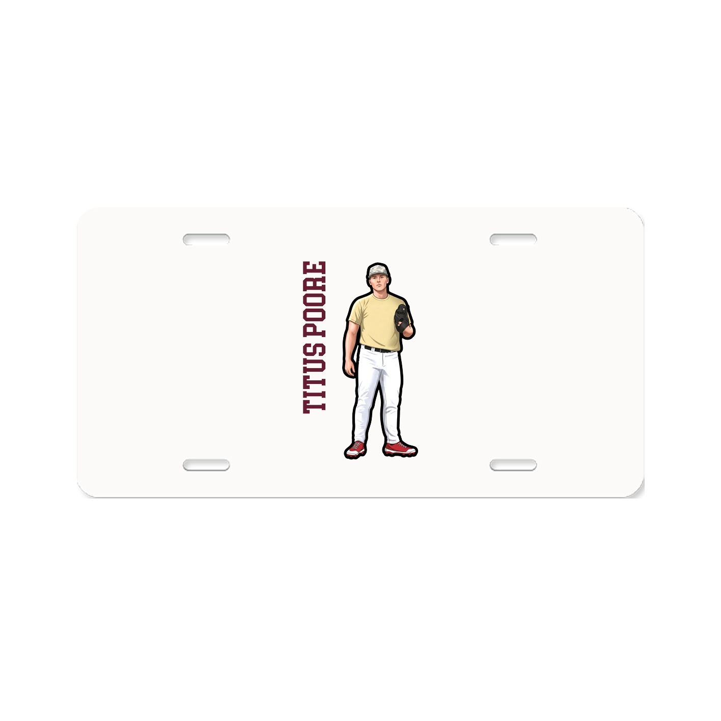 License Plate — Name Vertical in Classic