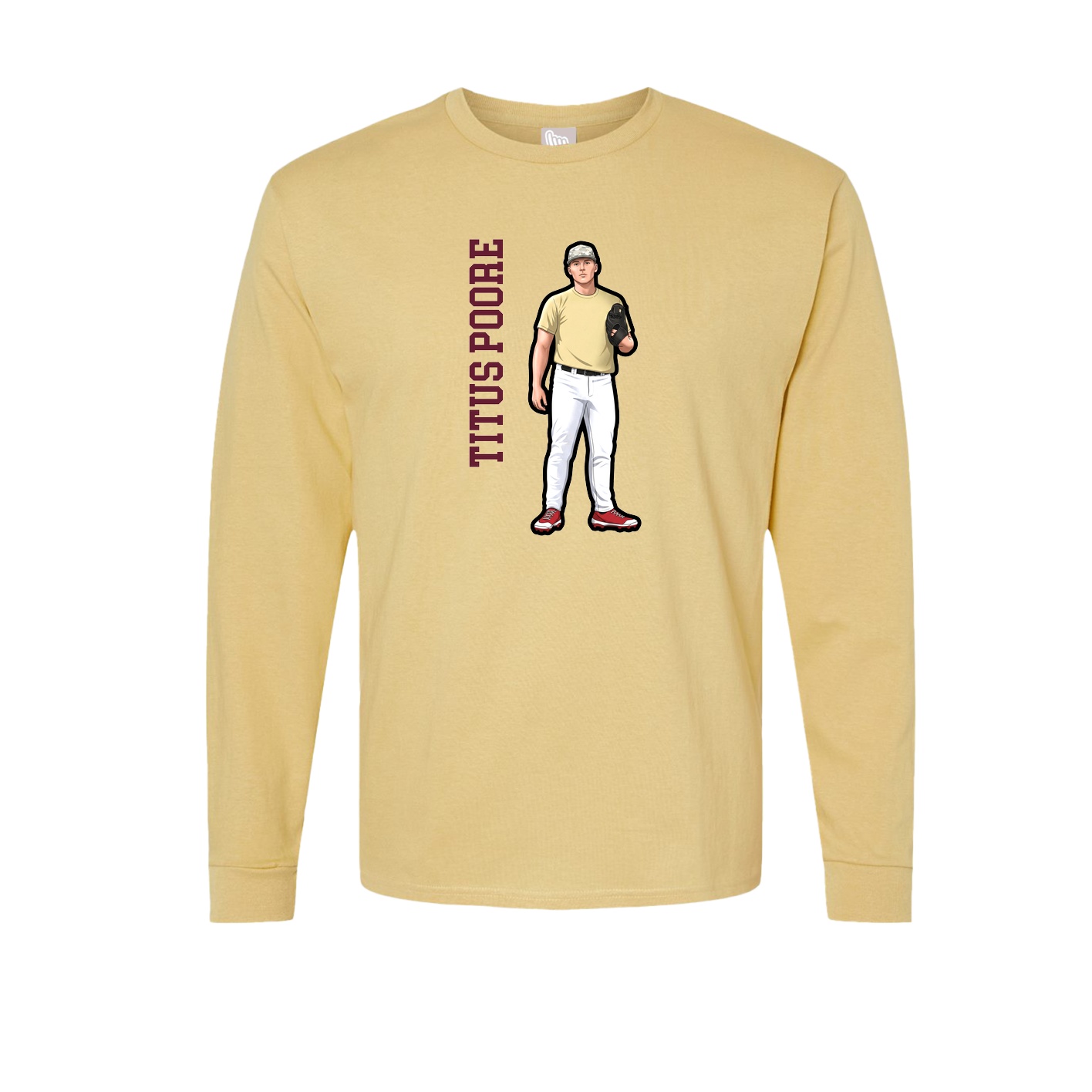 Long Sleeve Tee — Name Vertical in Vegas Gold