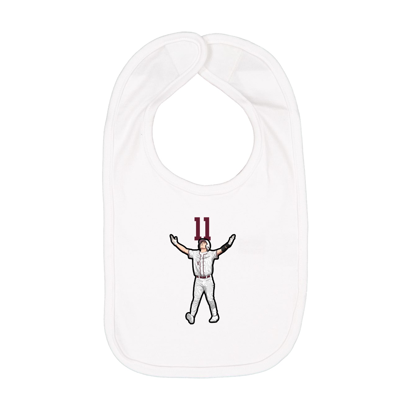 Infant Bib — Number Top in White