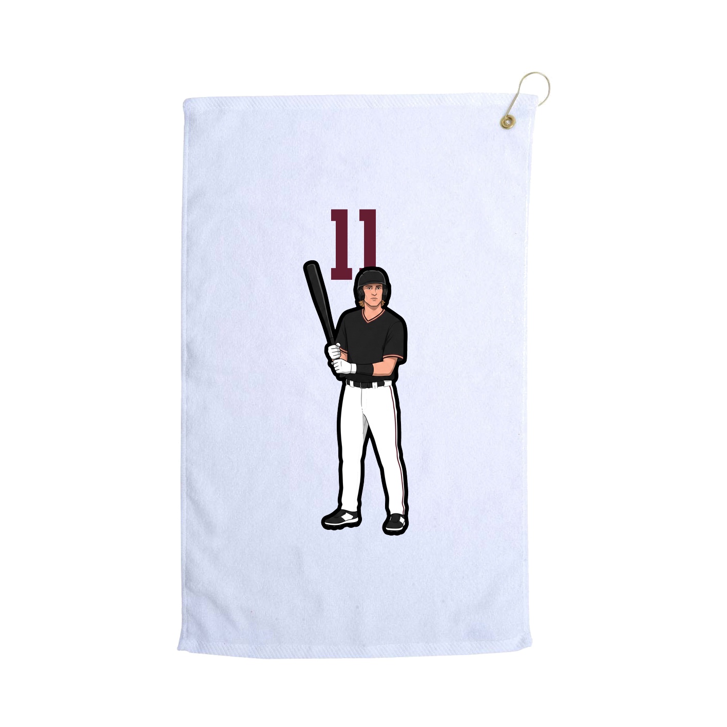 Golf Towel — Number Top in White