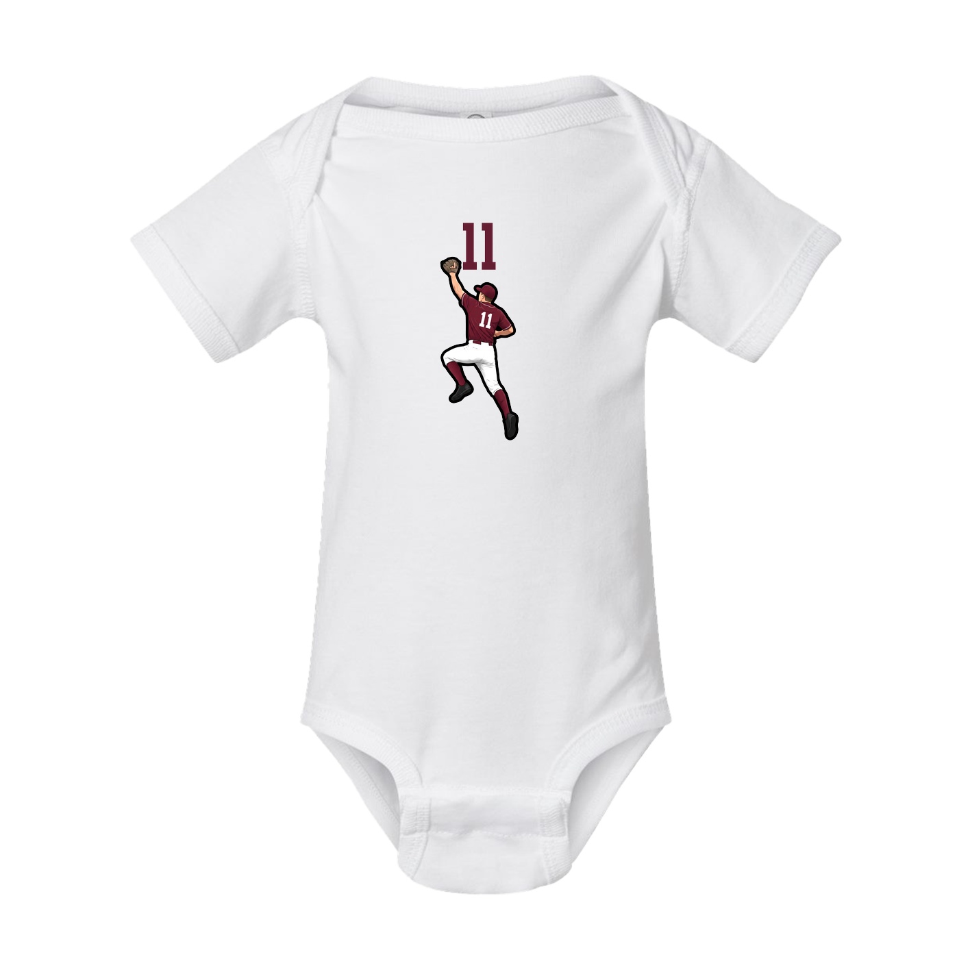 Baby Onesie — Number Top in White