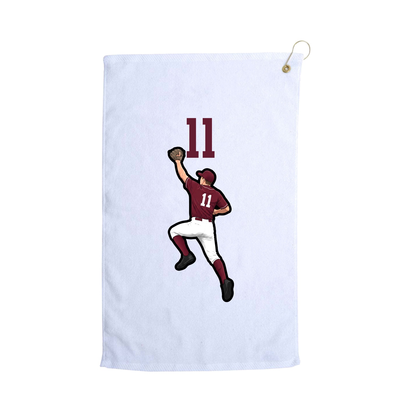 Golf Towel — Number Top in White