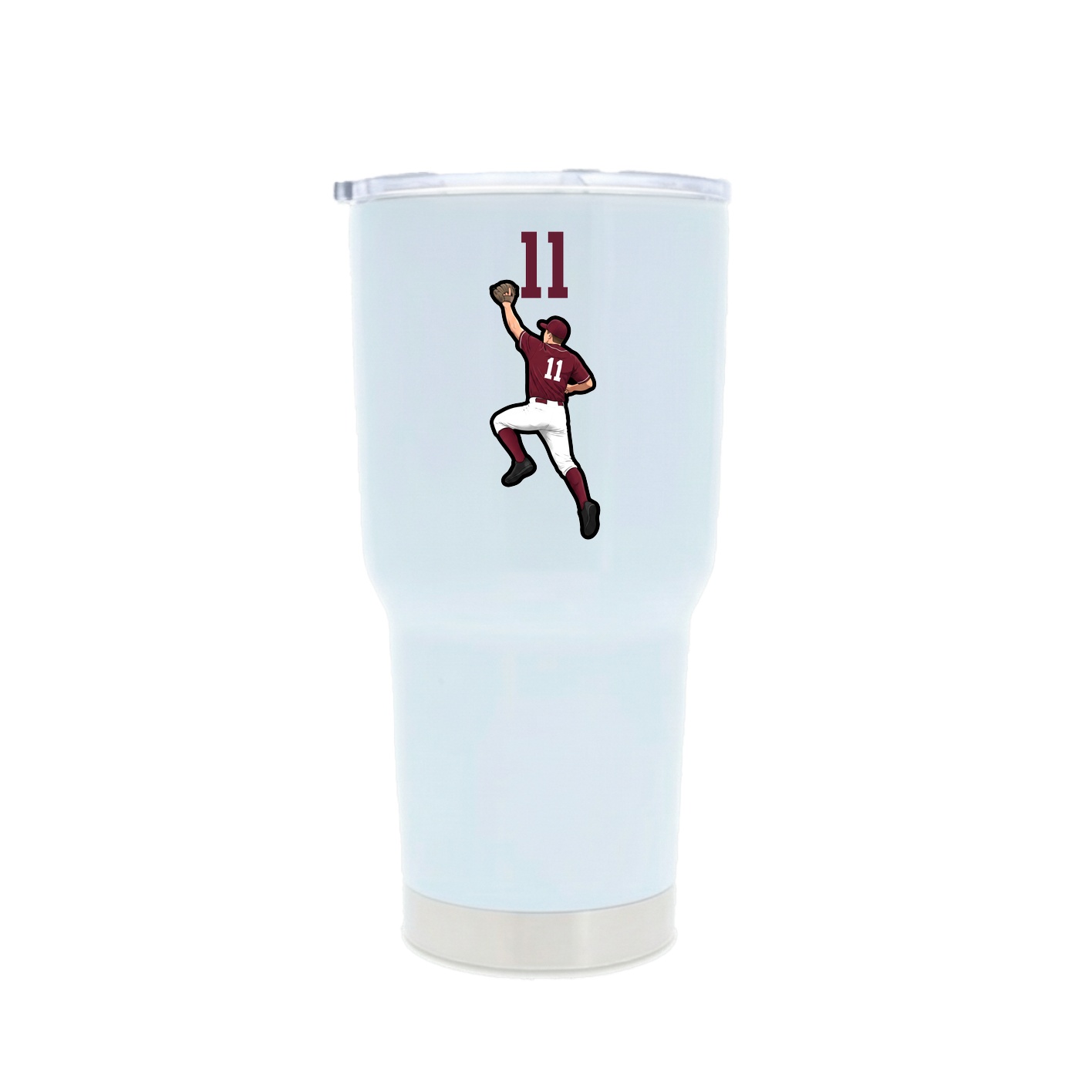 30oz Stainless Steel Tumbler — Number Top in White