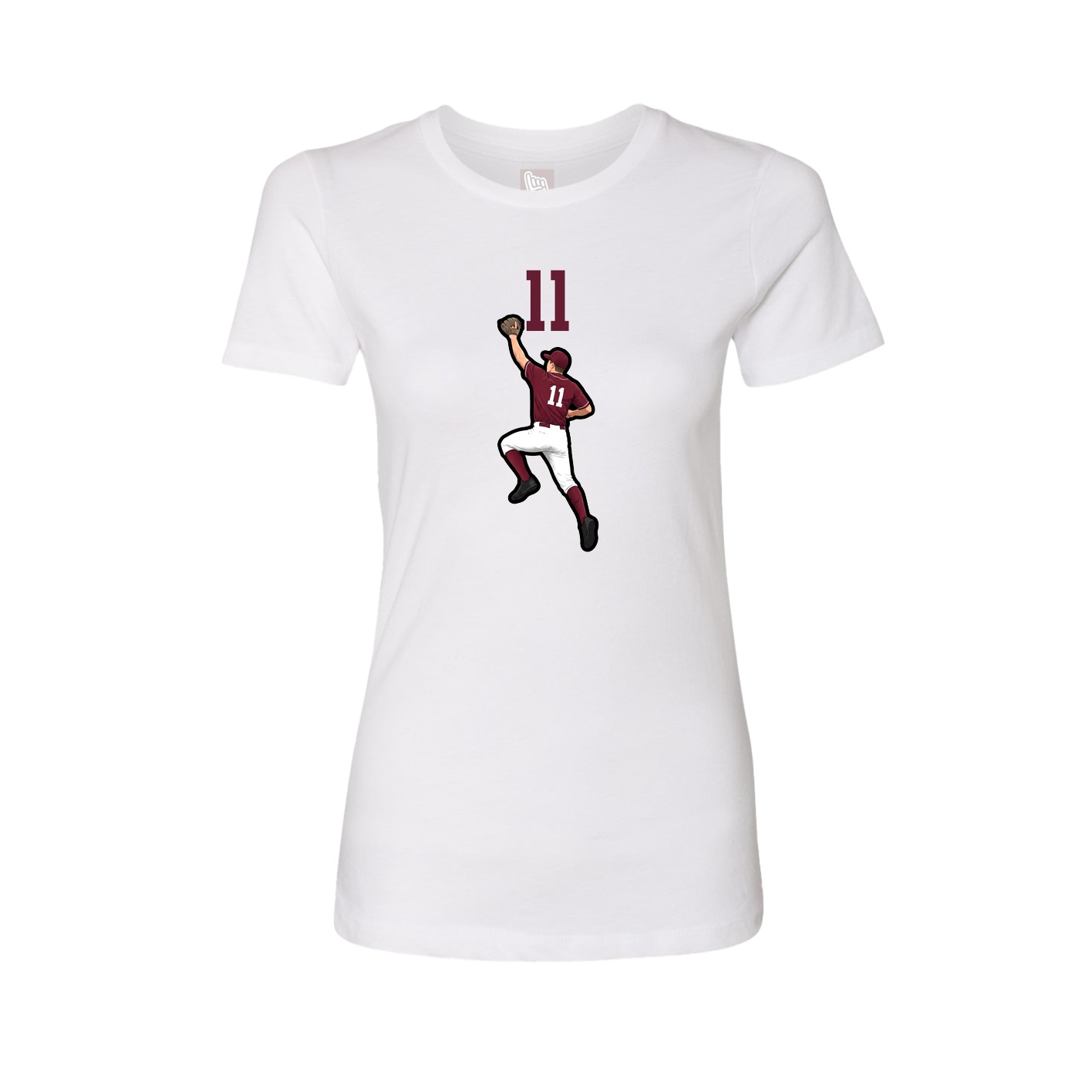Fitted Women's Tee — Number Top in White