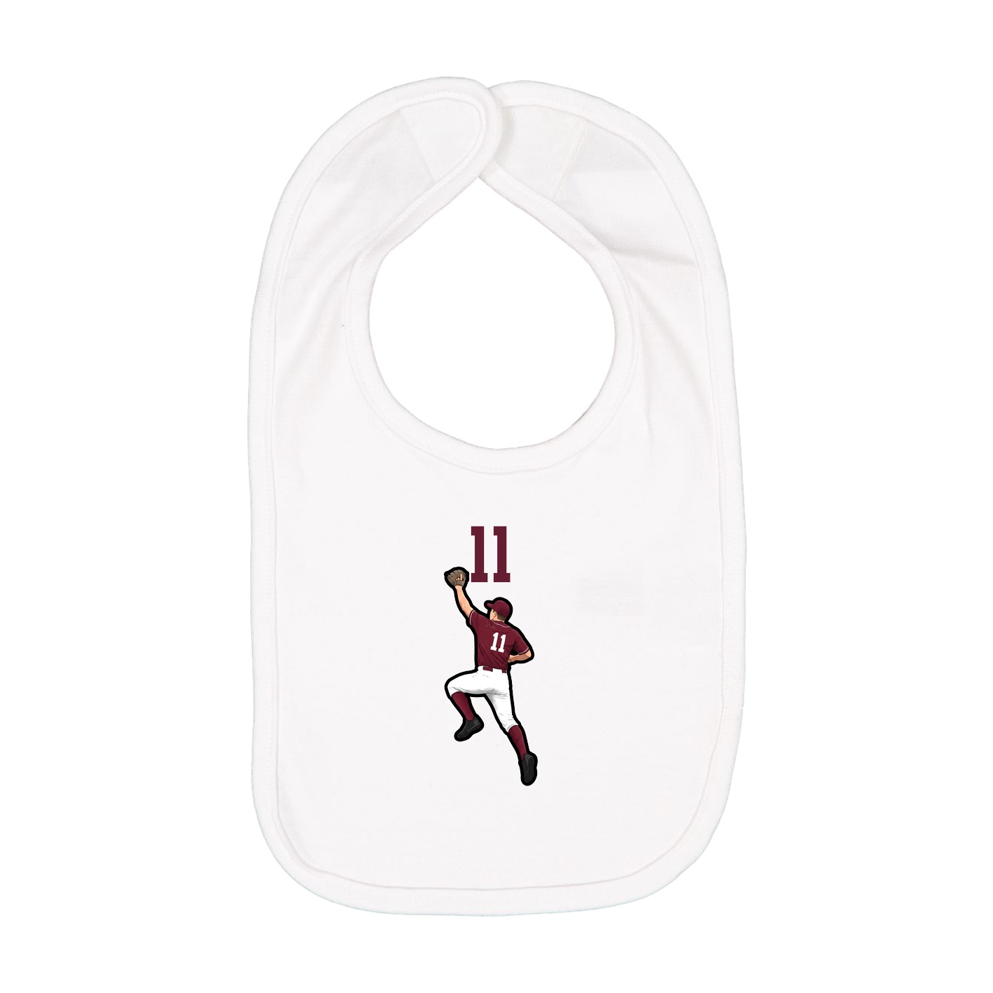 Infant Bib — Number Top in White