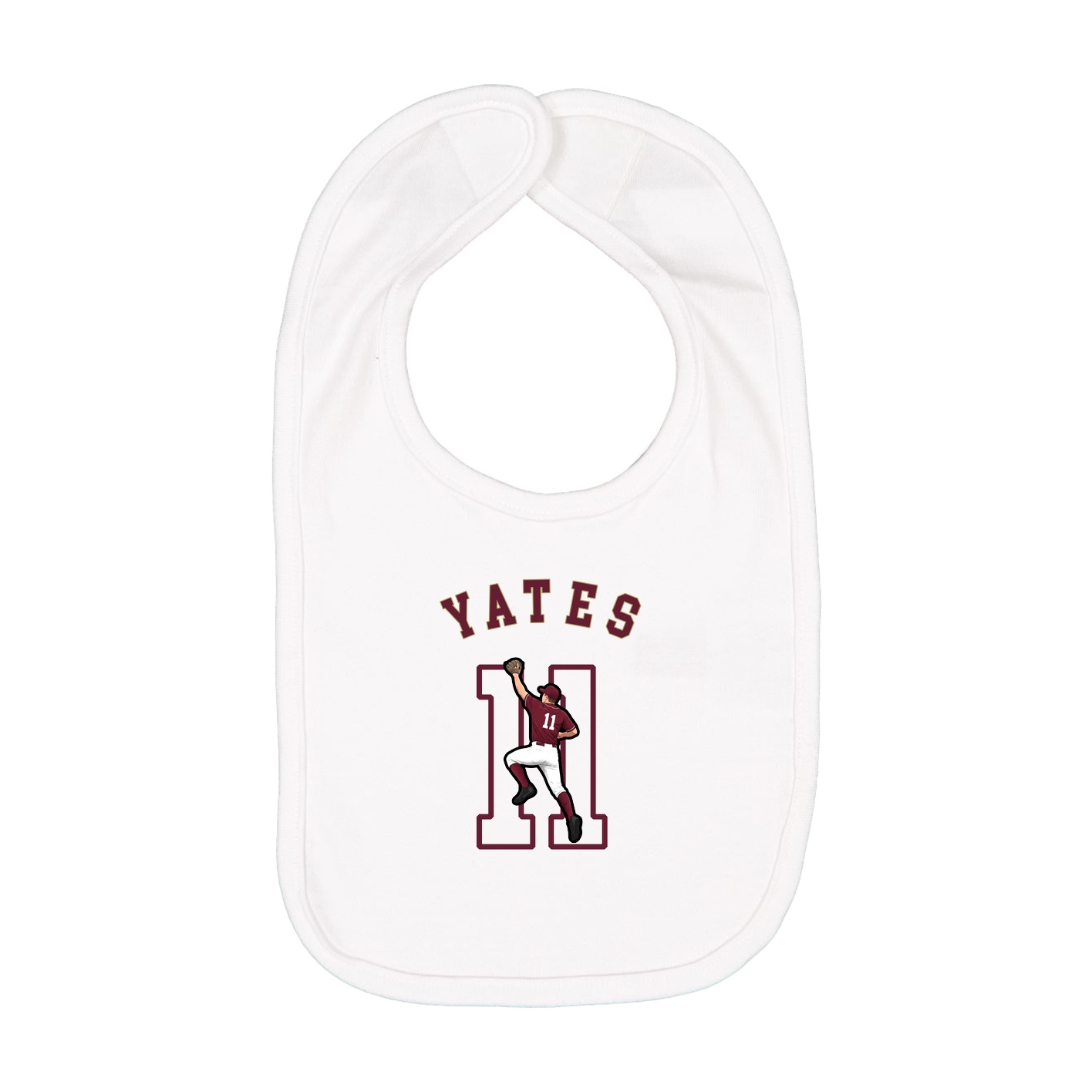 Infant Bib — Shirsey Arch in White