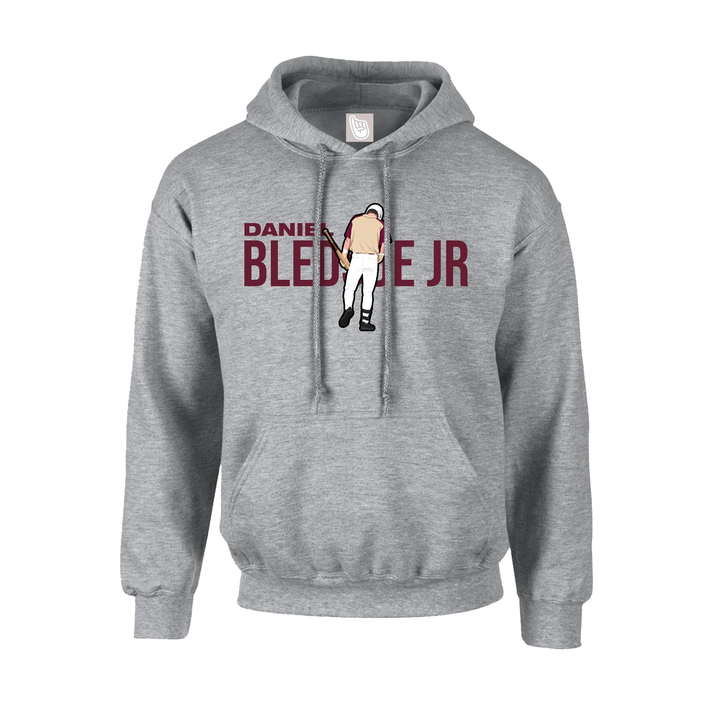 Hoodie — Player Name in Grey