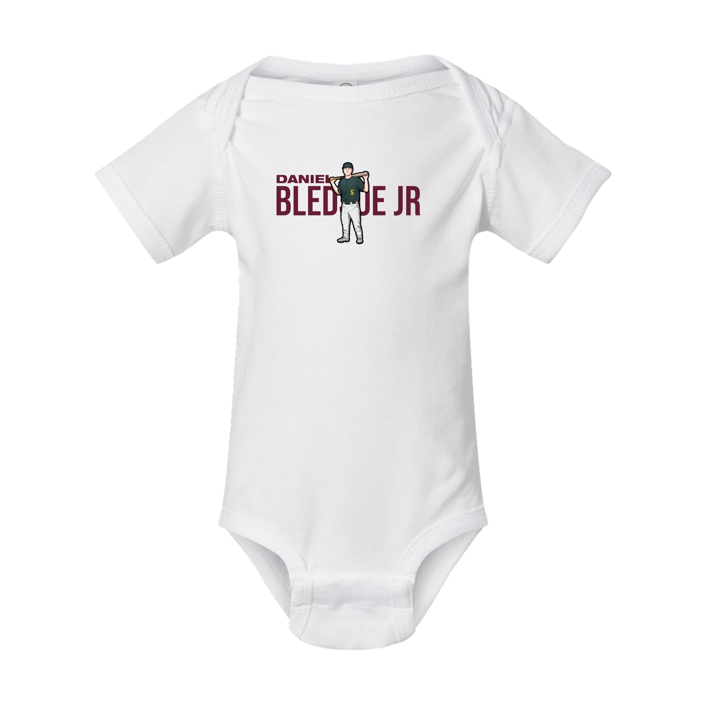 Baby Onesie — Player Name in White