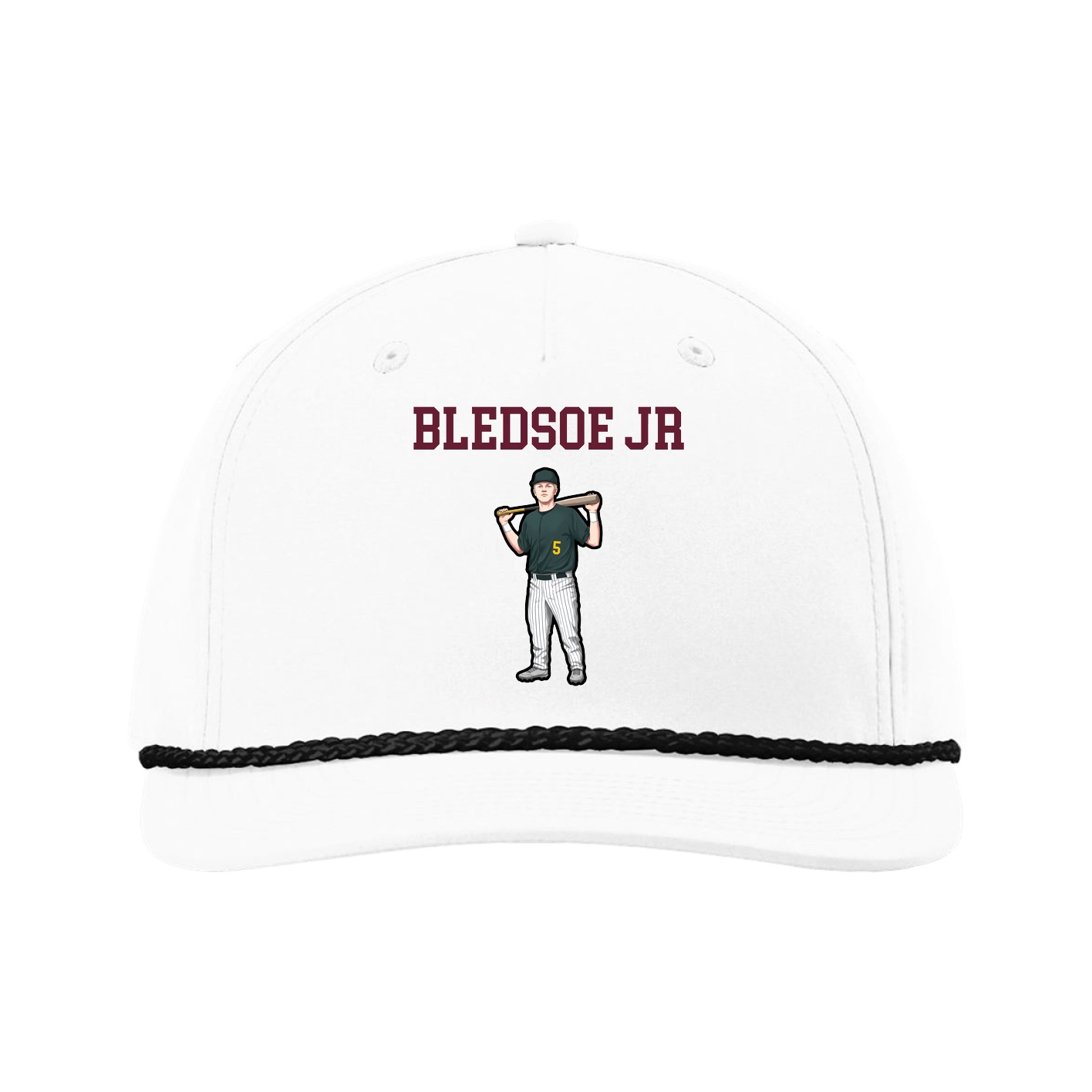 Five-Panel Classic Rope Cap — Shirsey in White
