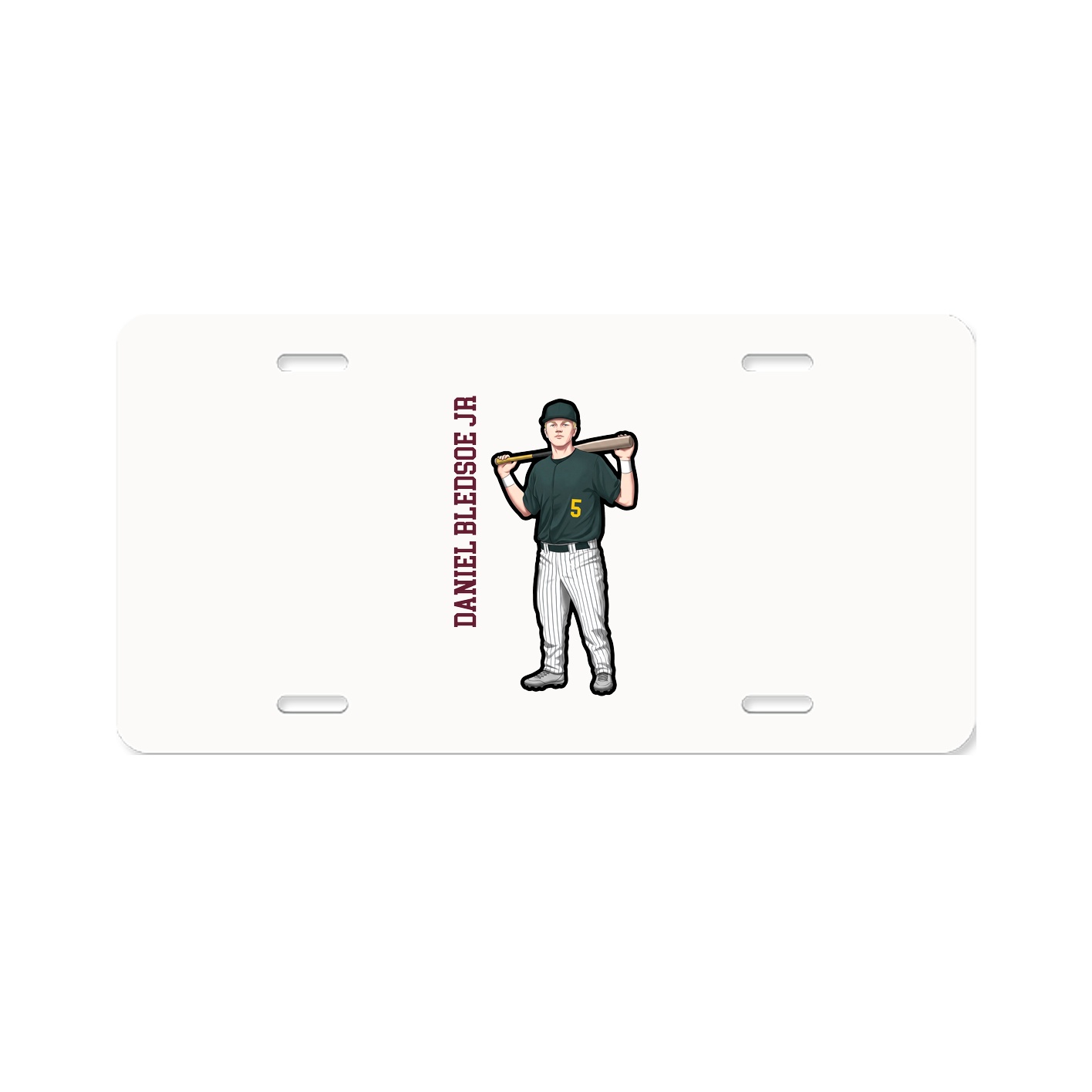 License Plate — Name Vertical in Classic