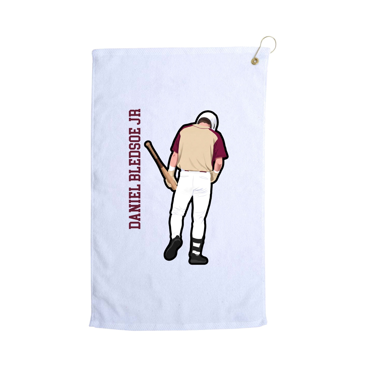 Golf Towel — Name Vertical in White