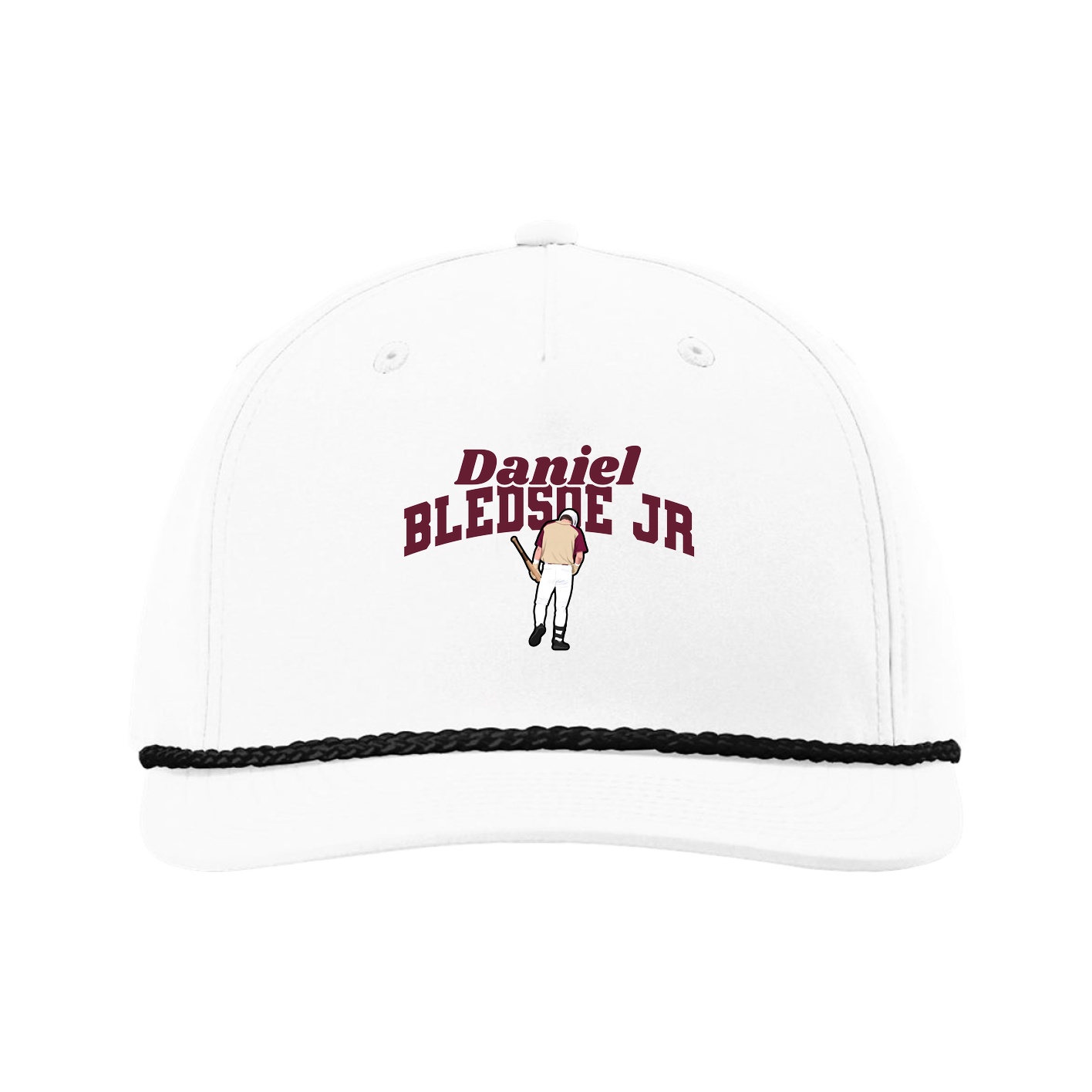 Five-Panel Classic Rope Cap — Signature Arch in White