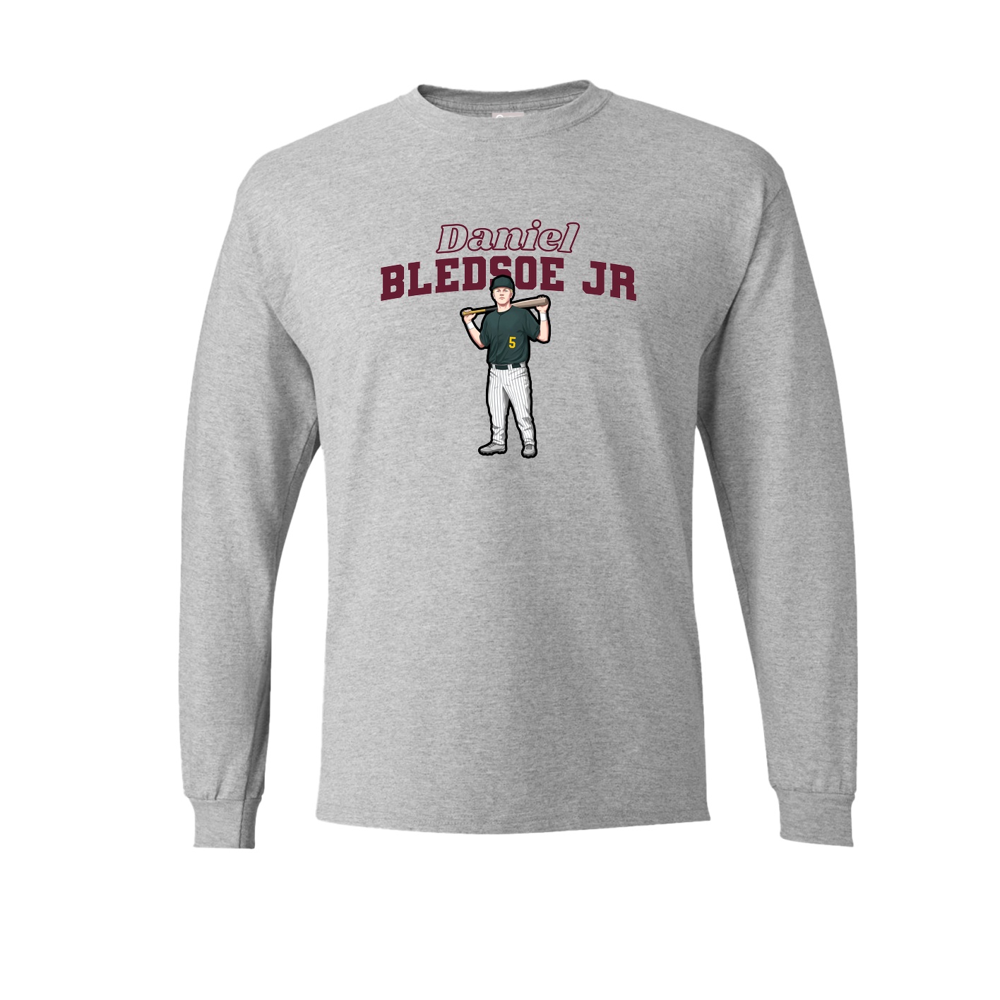 Long Sleeve Tee — Name Arch in Grey