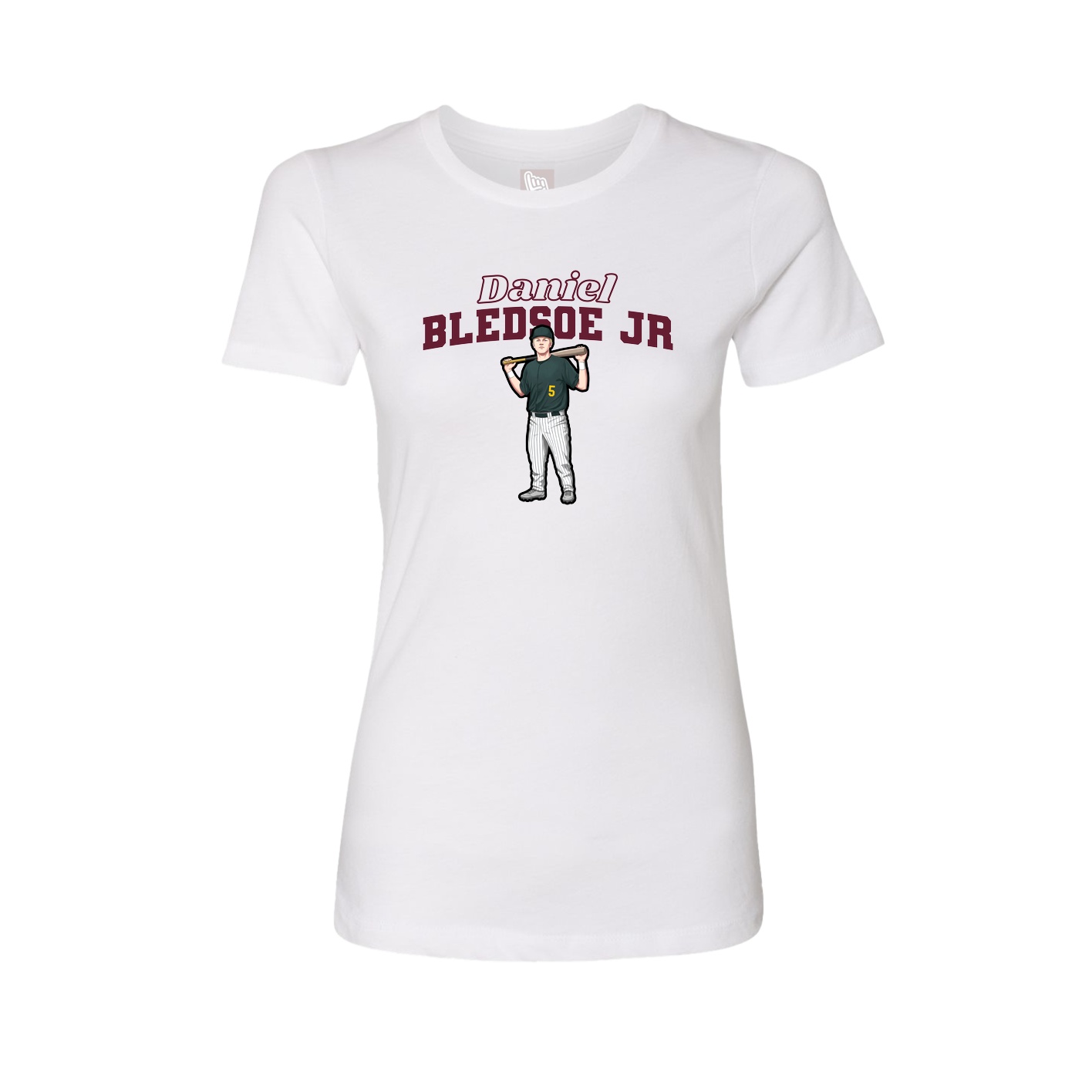 Fitted Women's Tee — Name Arch in White