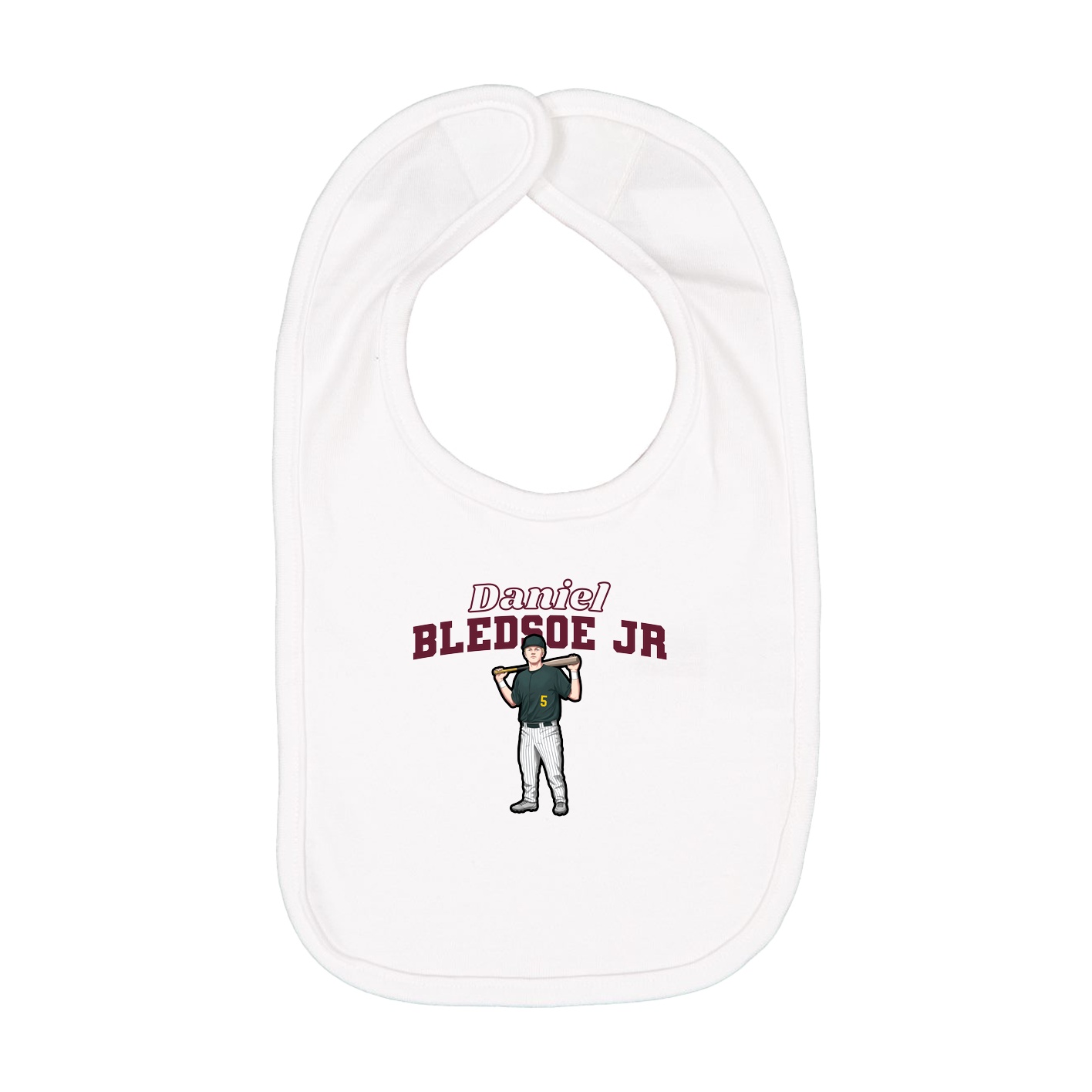 Infant Bib — Name Arch in White