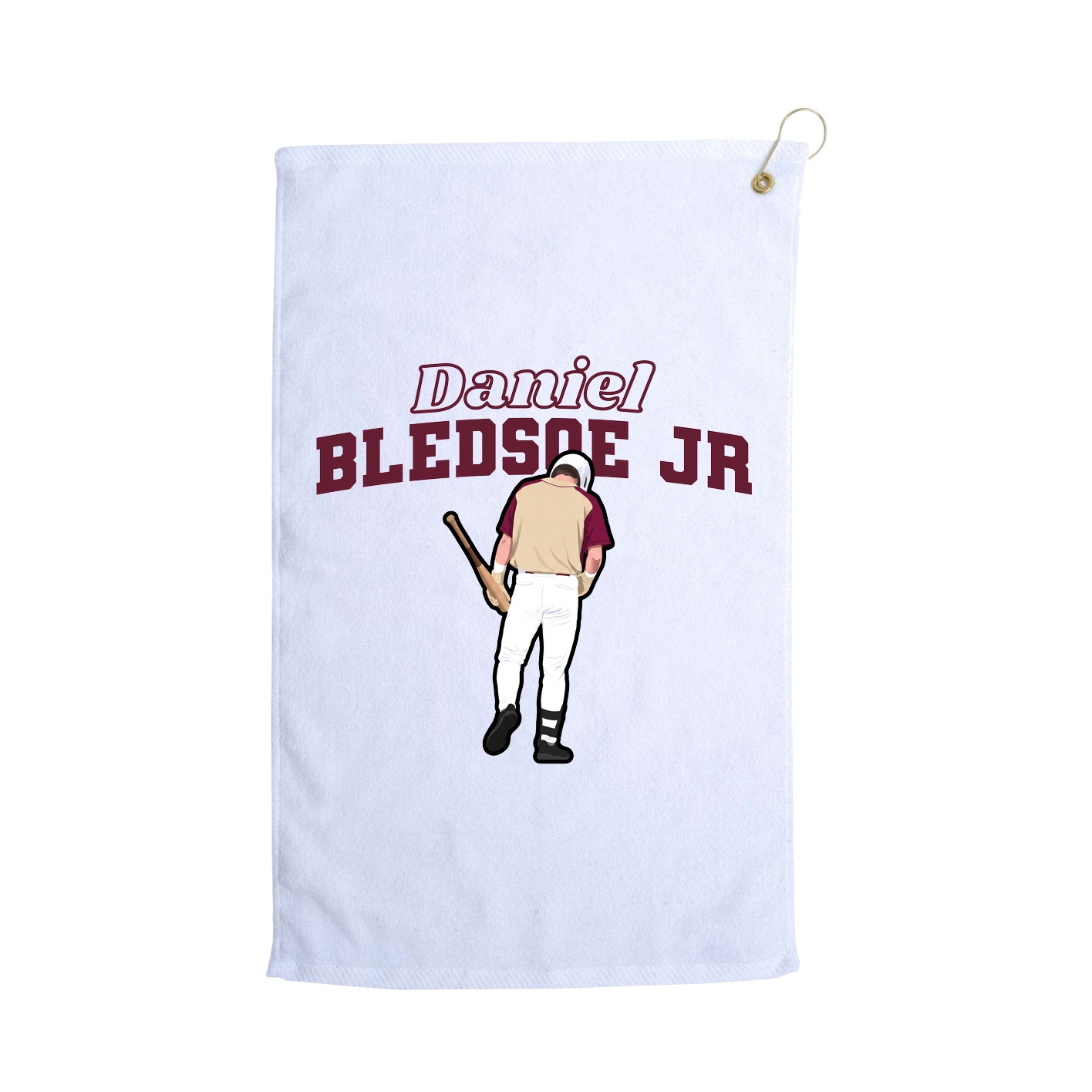 Golf Towel — Name Arch in White