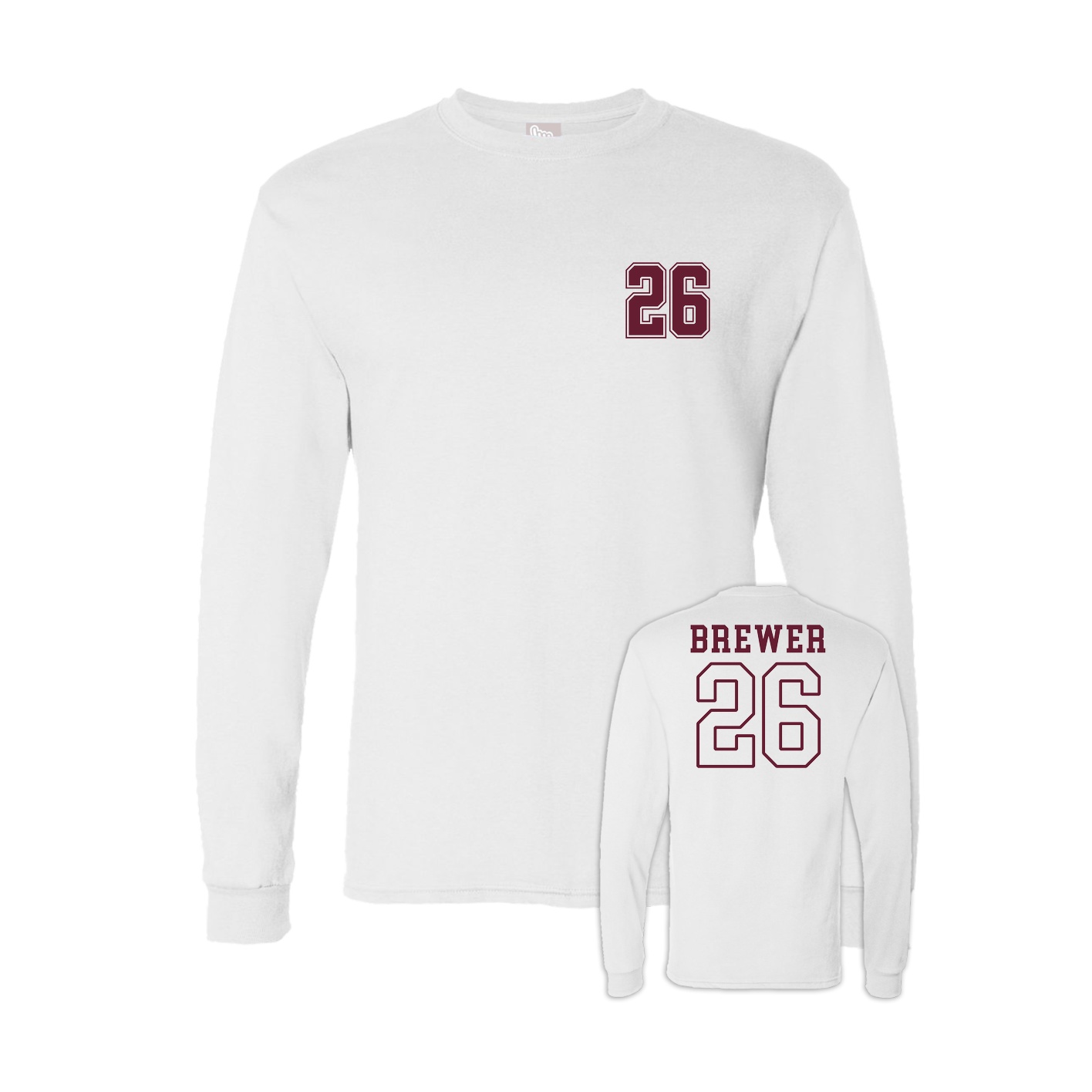 Long Sleeve Tee — Chest Back in White