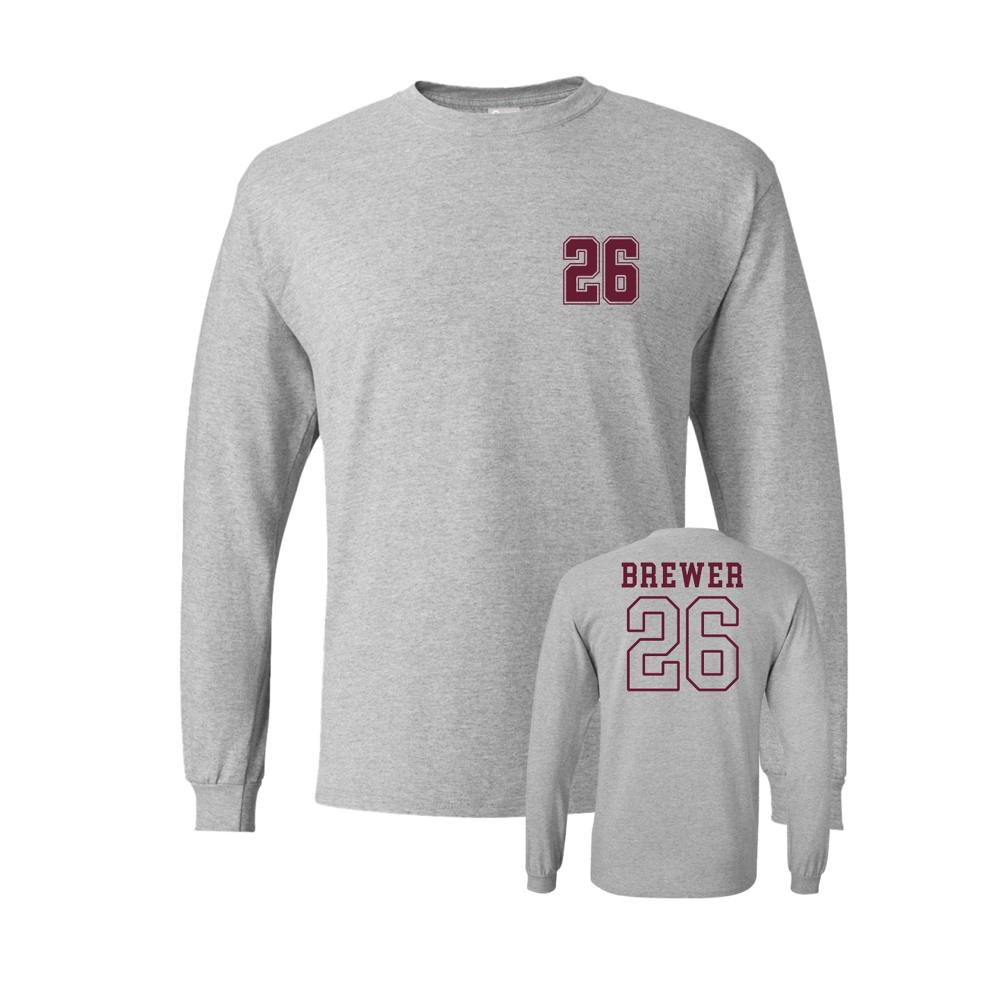 Long Sleeve Tee — Chest Back in Grey