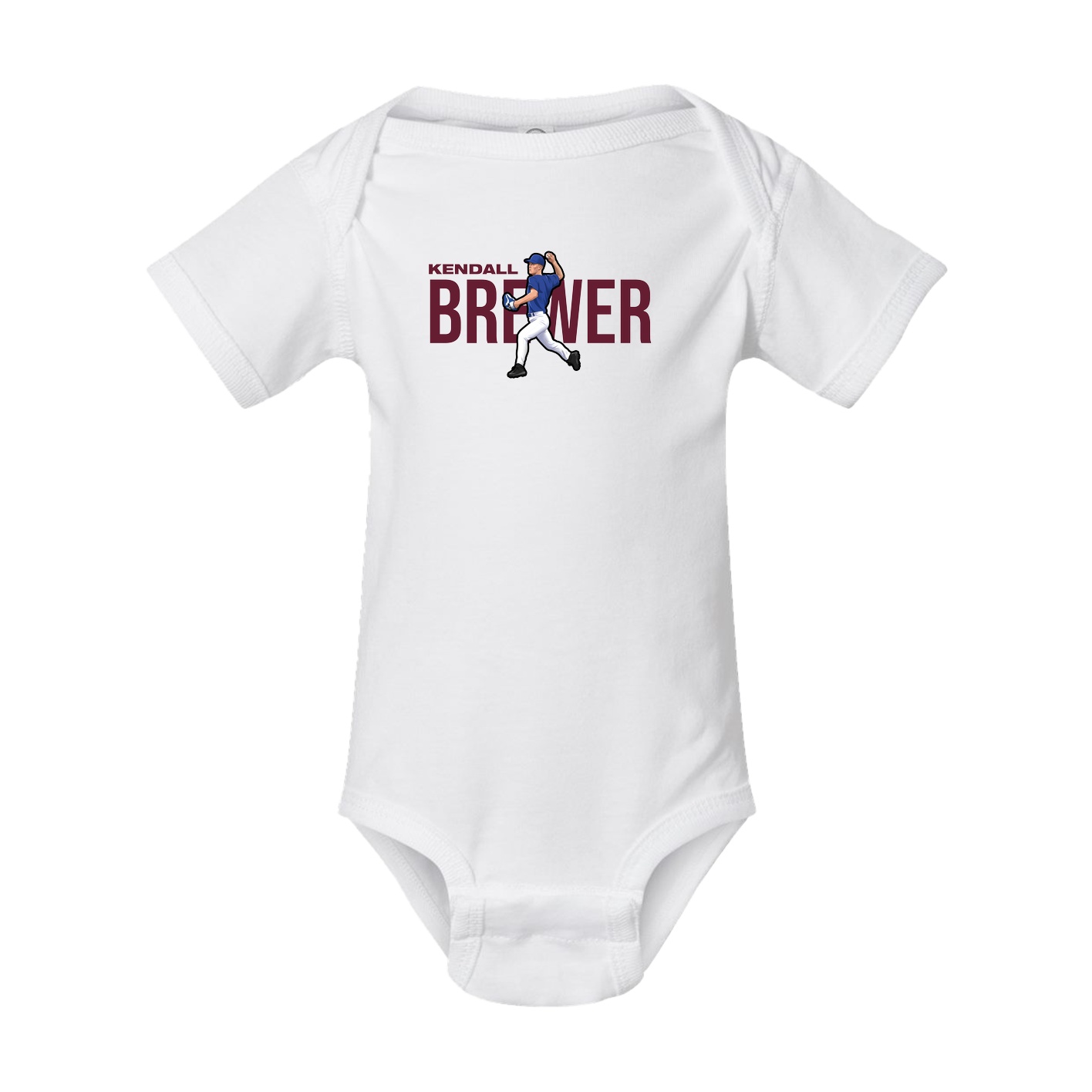 Baby Onesie — Player Name in White