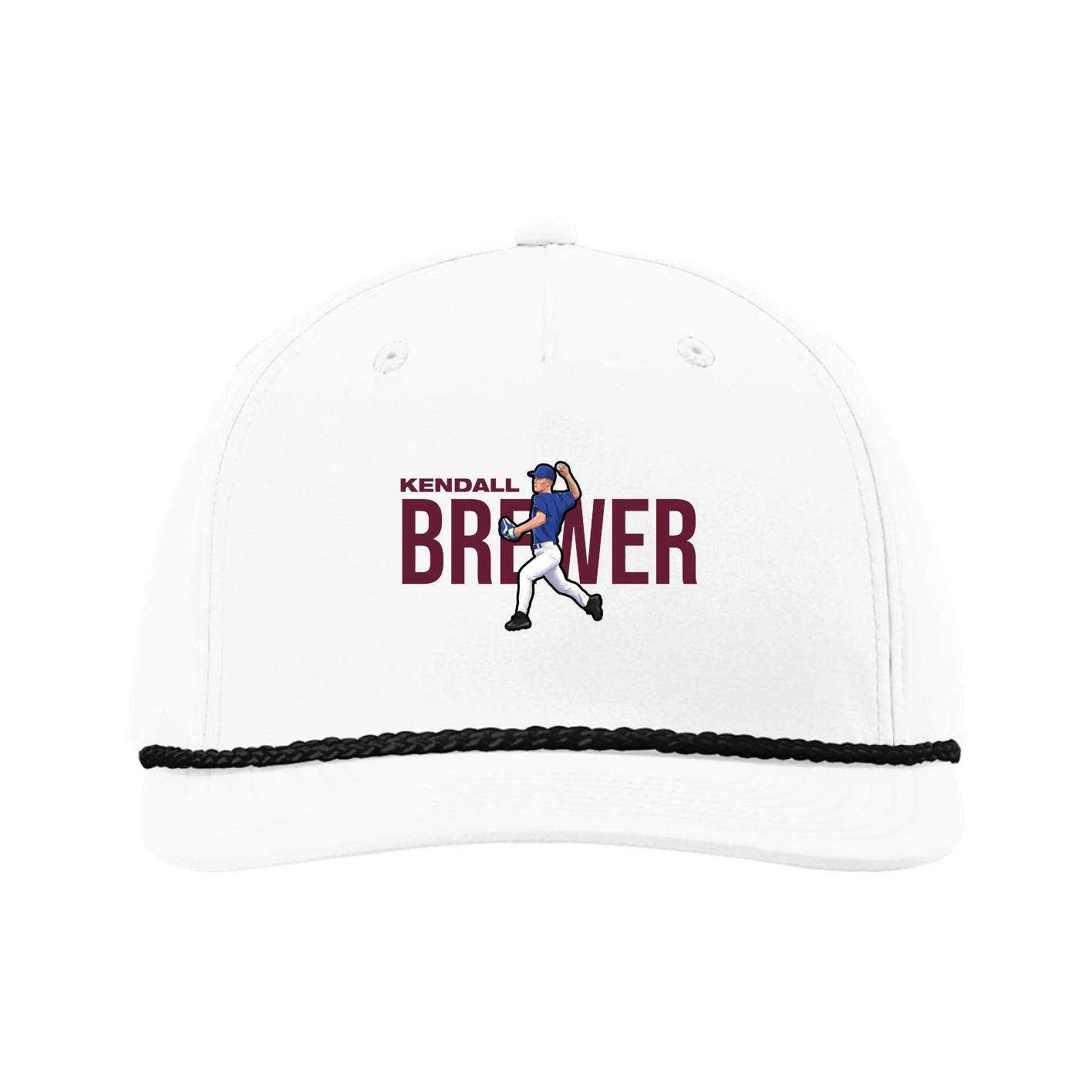 Five-Panel Classic Rope Cap — Player Name in White