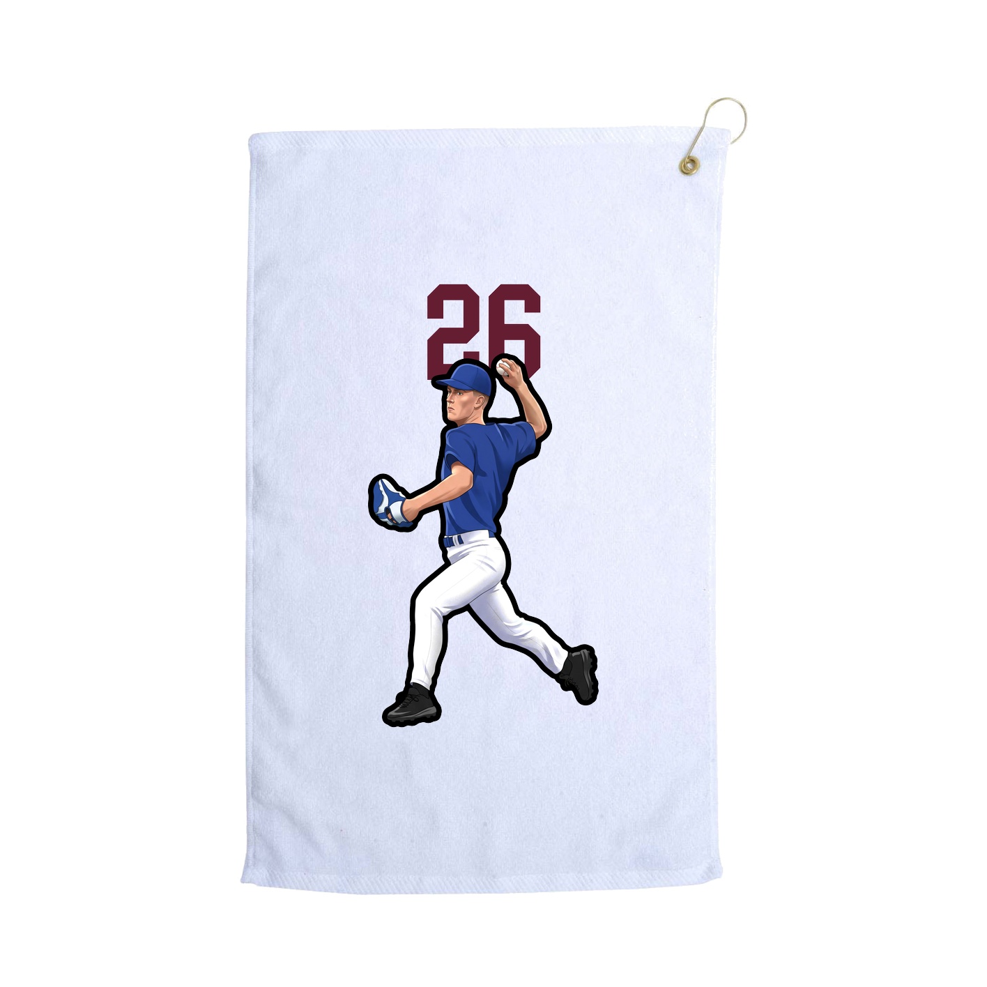 Golf Towel — Number Top in White