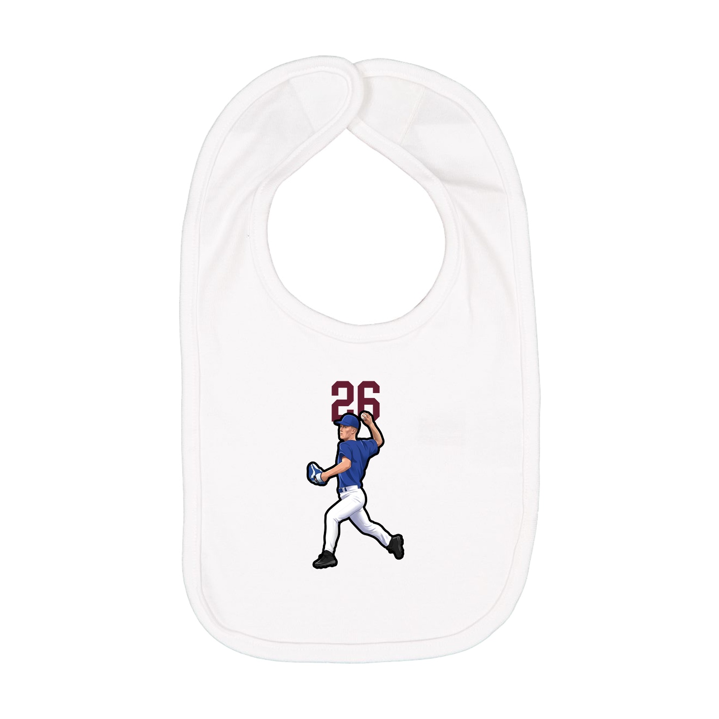 Infant Bib — Number Top in White