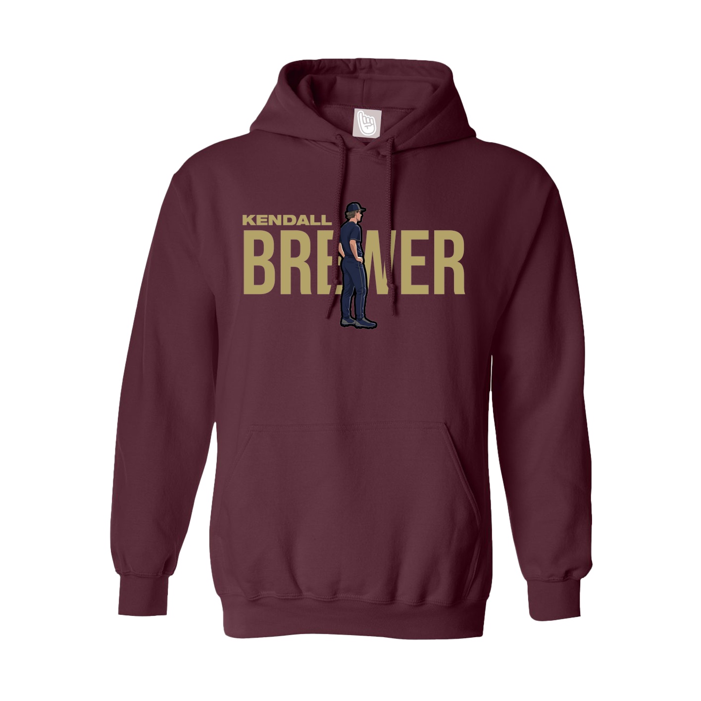 Youth Hoodie — Player Name in Maroon