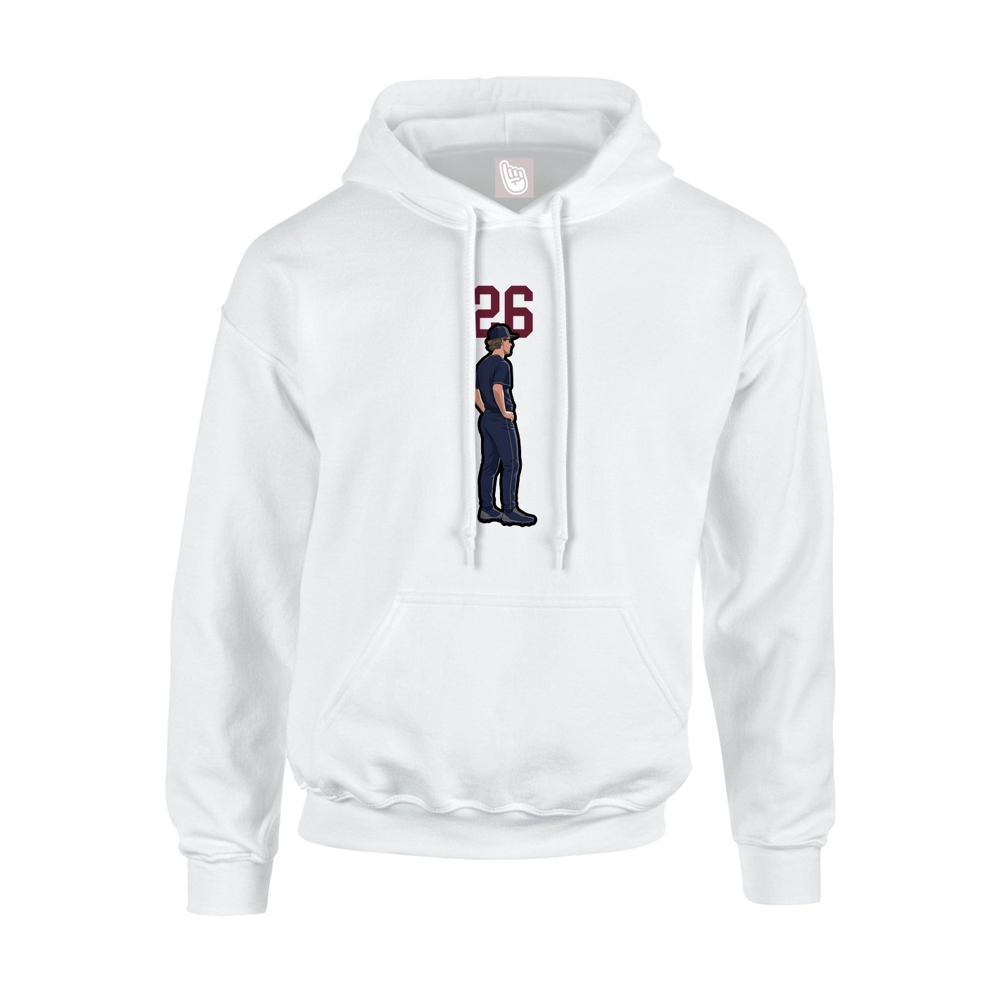 Youth Hoodie — Number Top in White