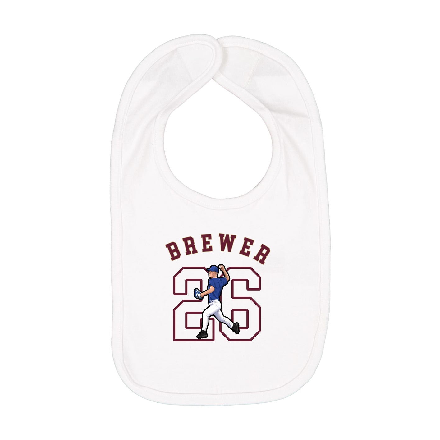 Infant Bib — Shirsey Arch in White