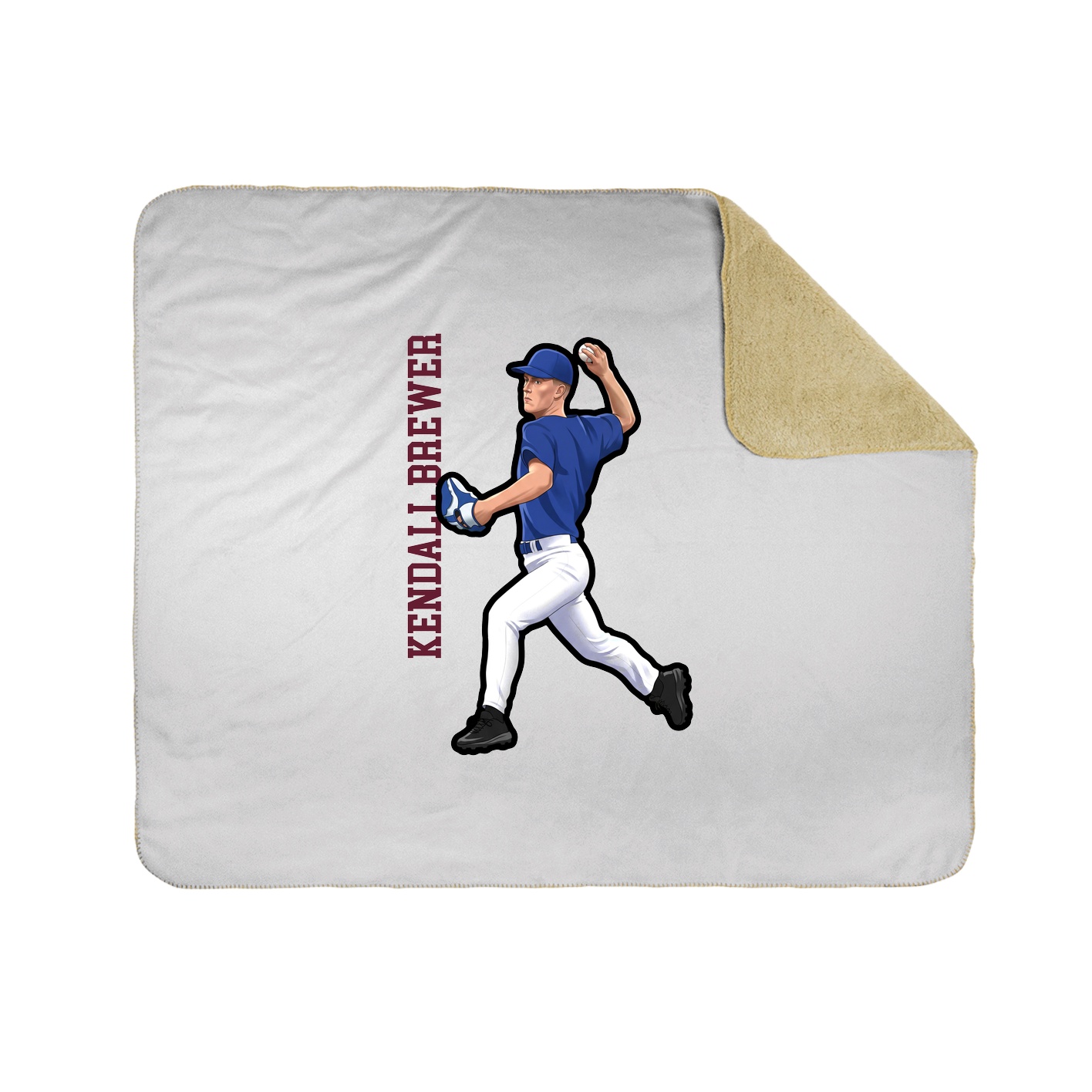Throw Blanket — Name Vertical in White