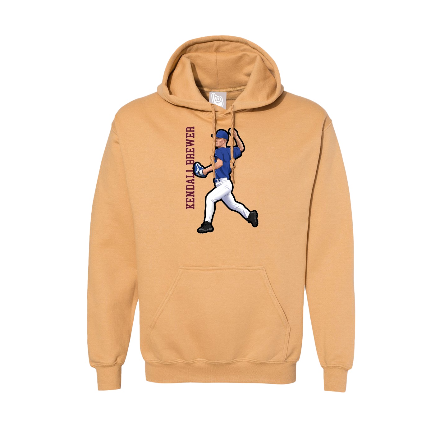 Hoodie — Name Vertical in Vegas Gold