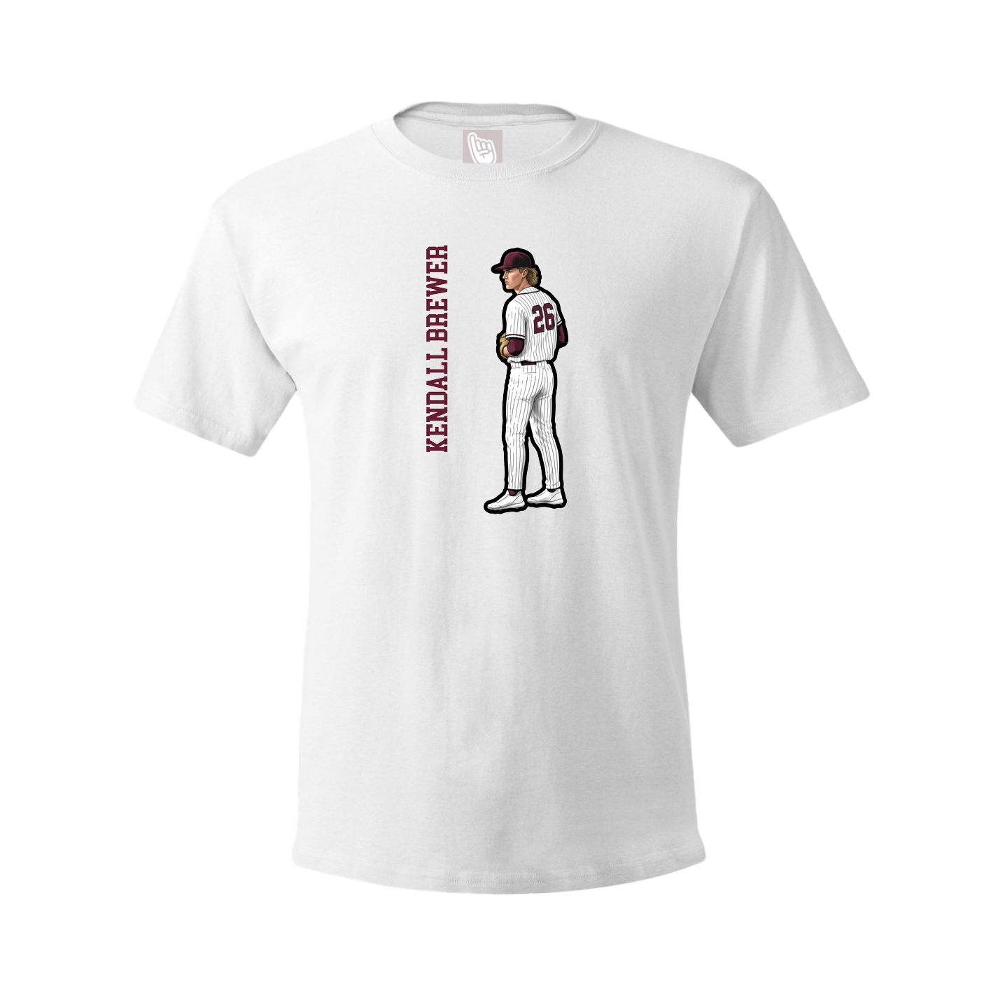 Tee — Name Vertical in White