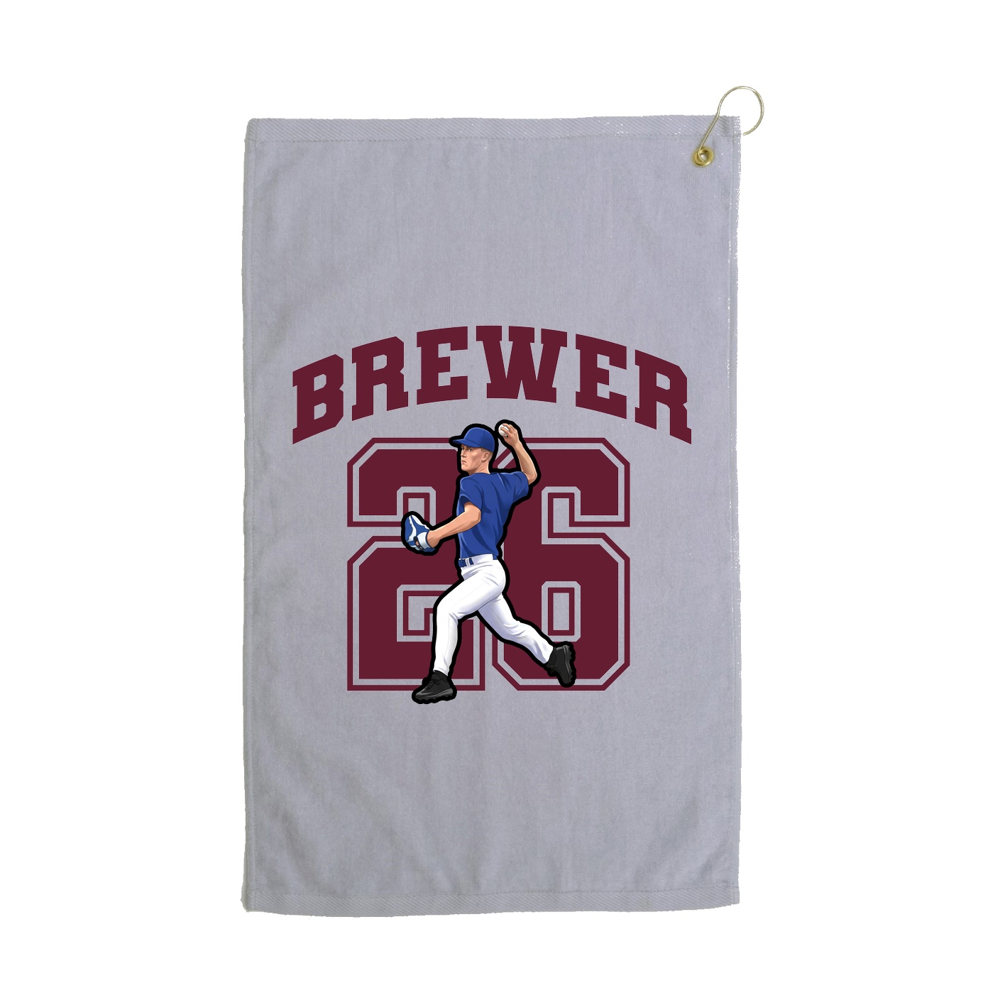 Golf Towel — Number in Grey