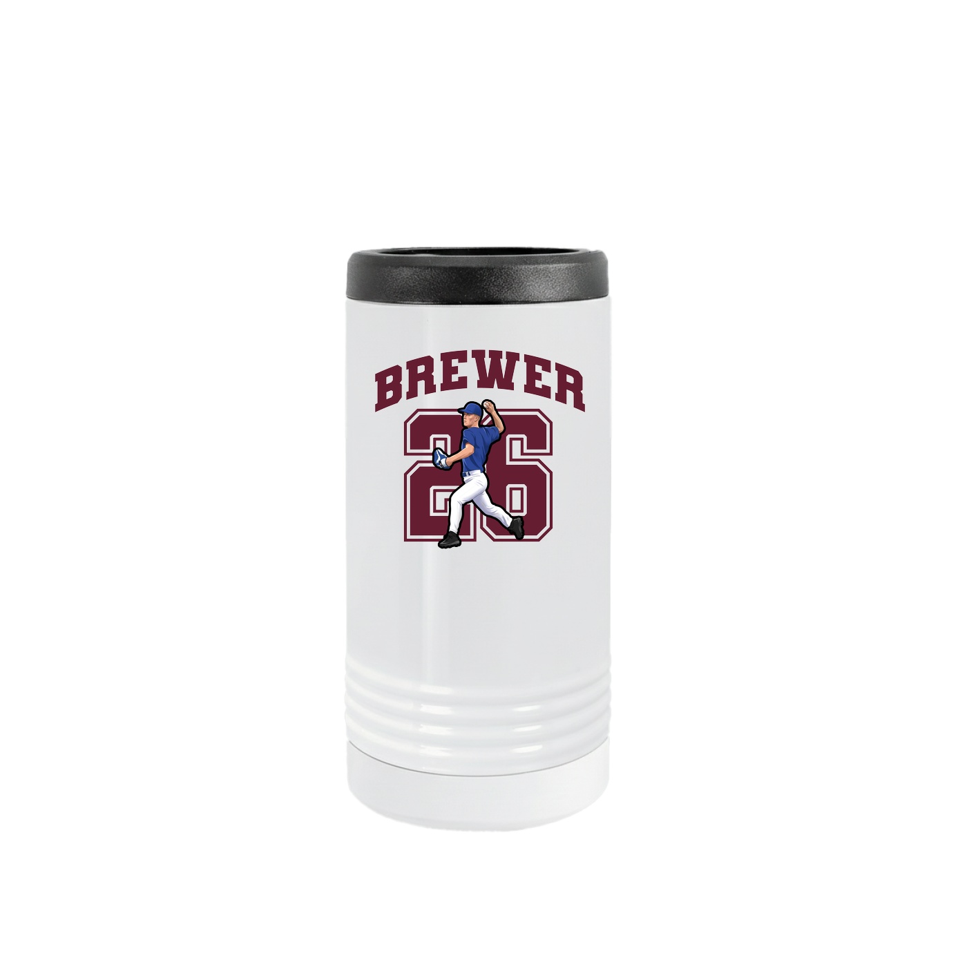 Slim Beverage Holder — Number in White