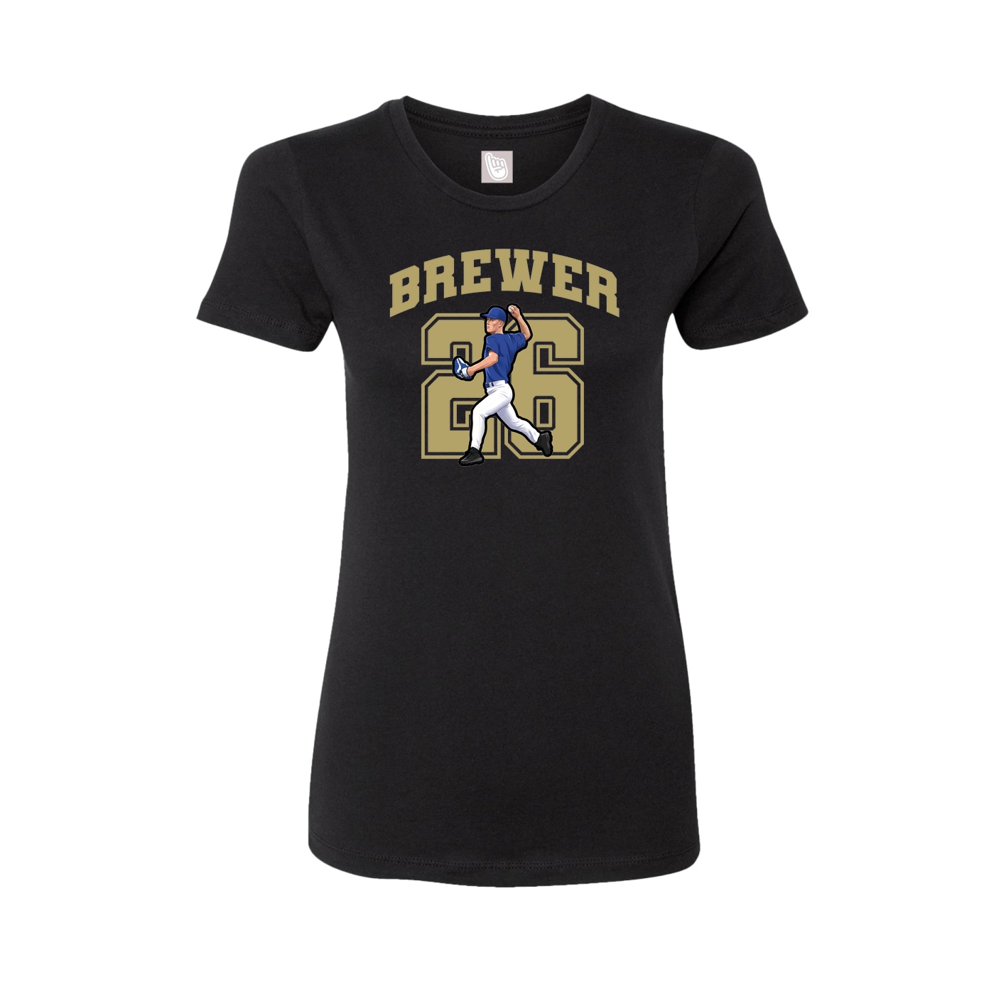 Fitted Women's Tee — Number in Black