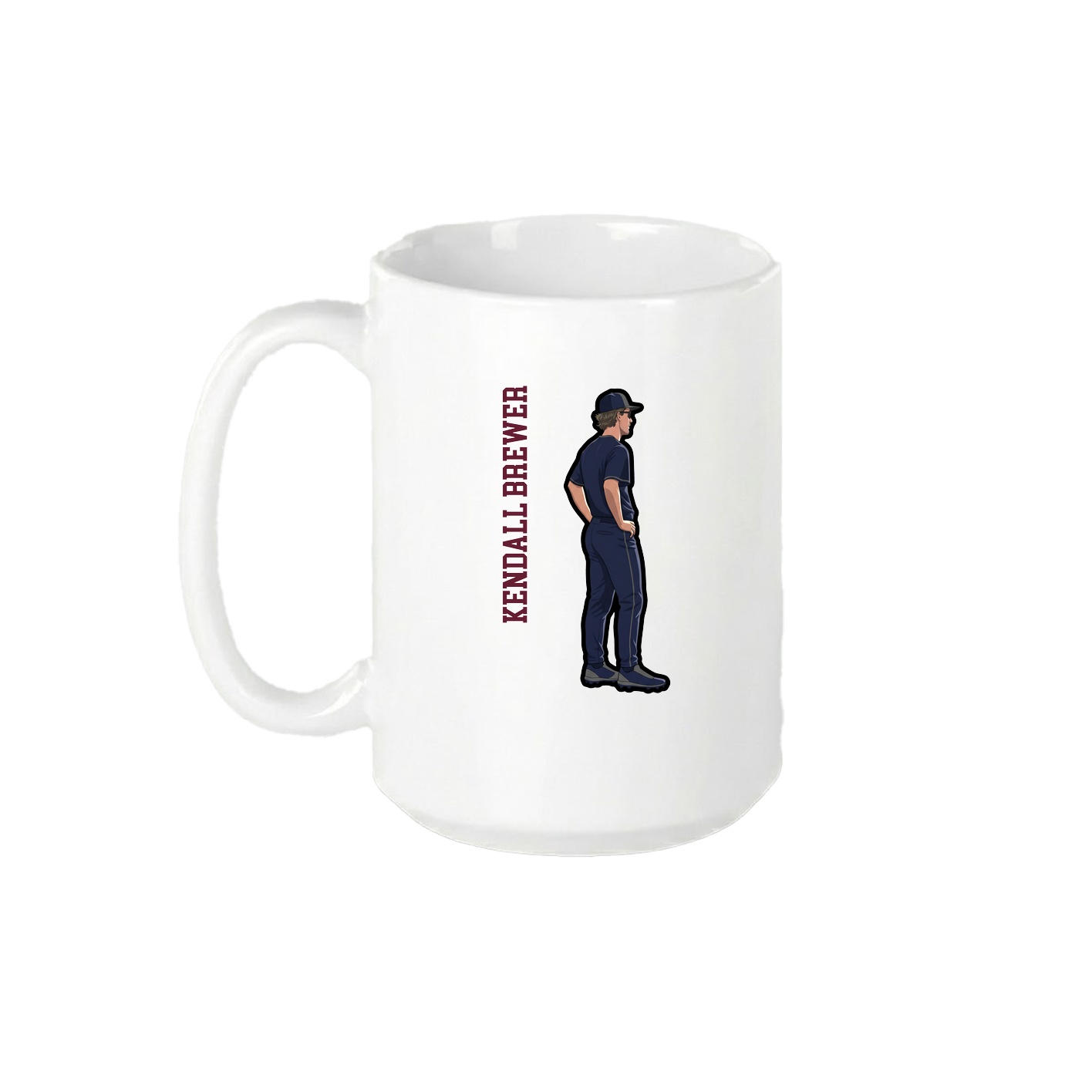 15oz Coffee Mug — Name Vertical in White