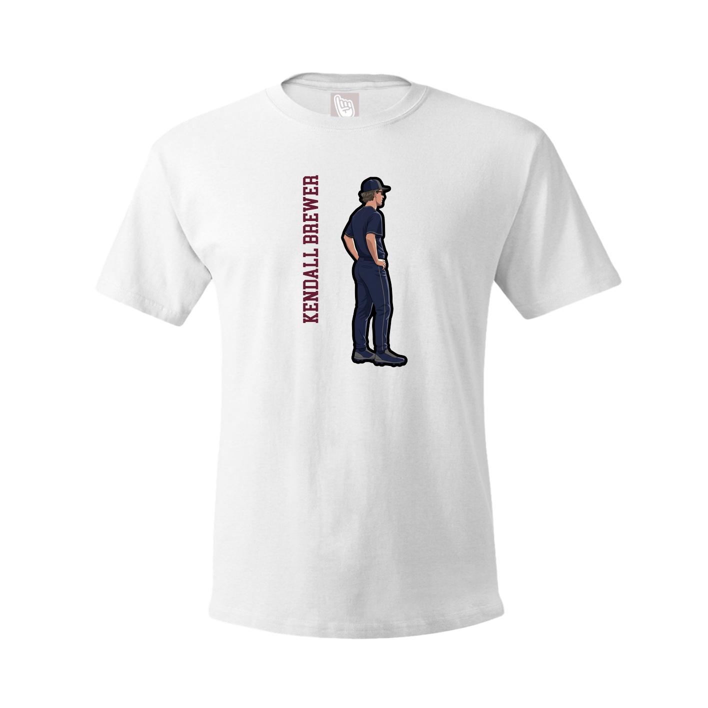 Tee — Name Vertical in White