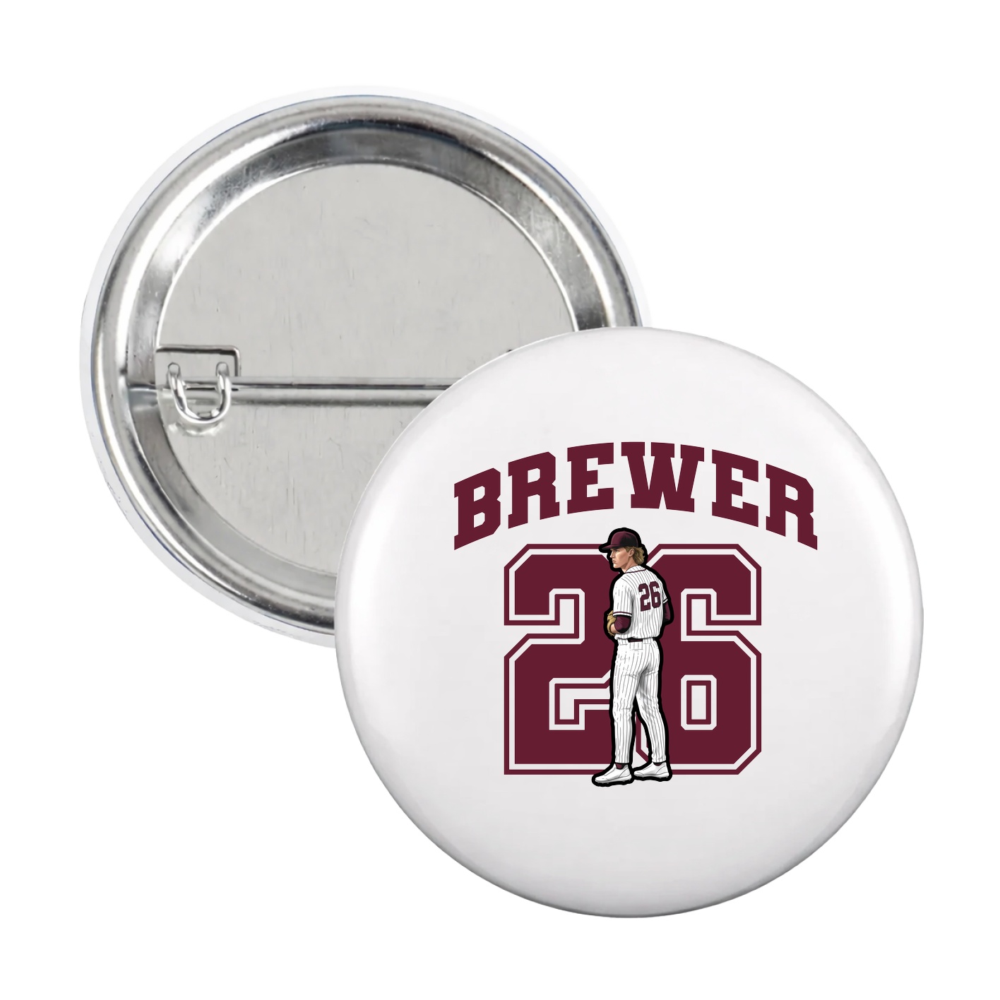Game Day Button — Number in White