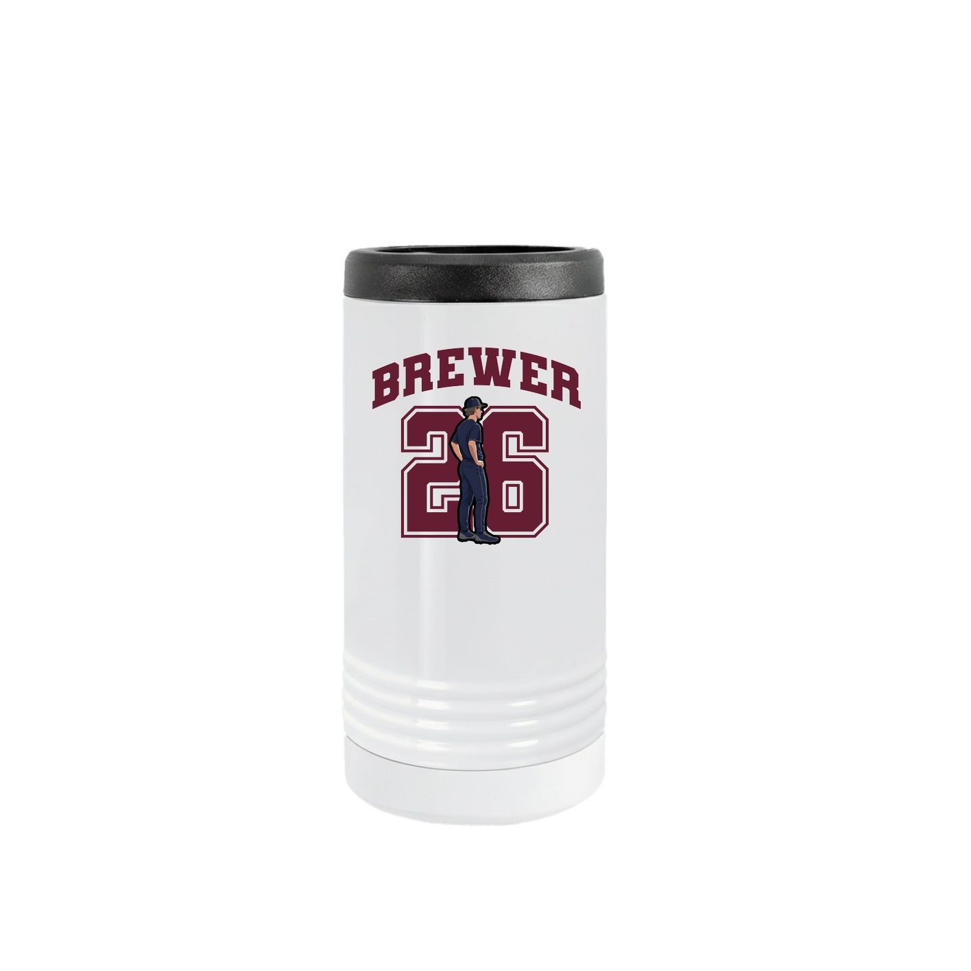 Slim Beverage Holder — Number in White