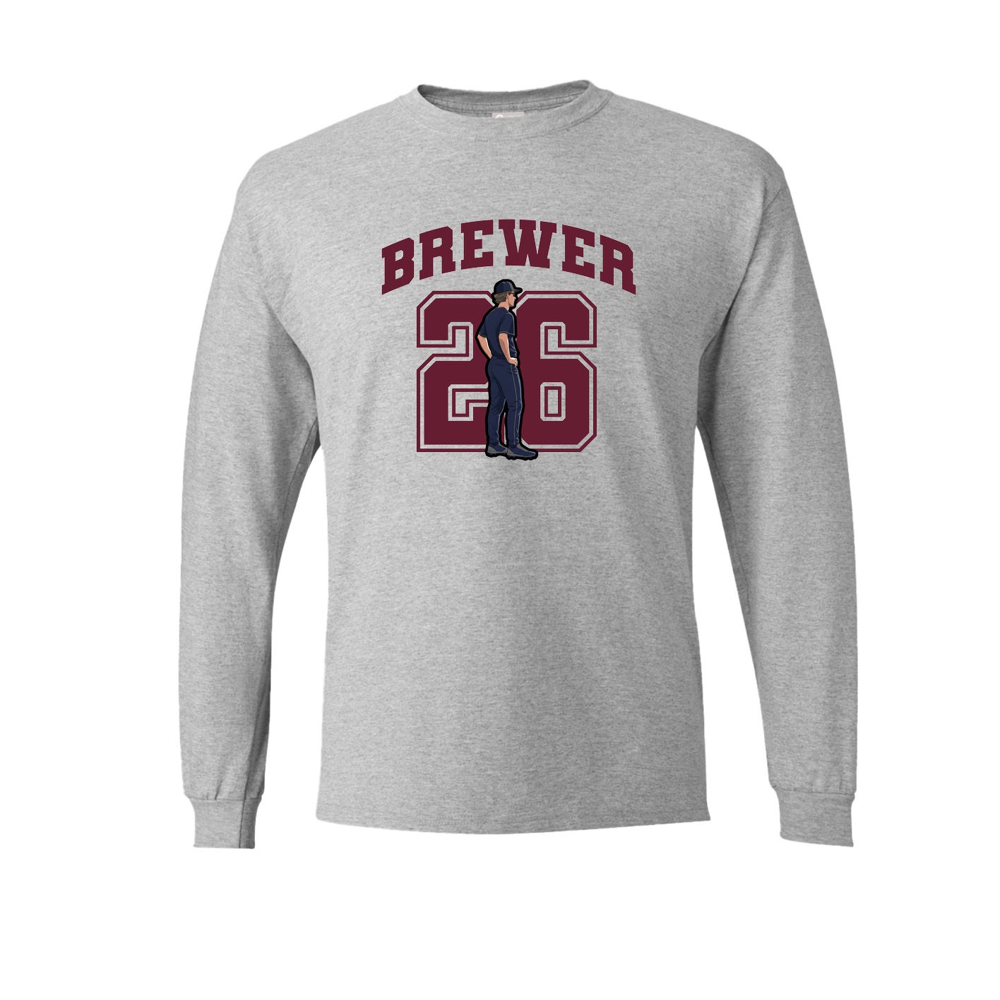 Long Sleeve Tee — Number in Grey