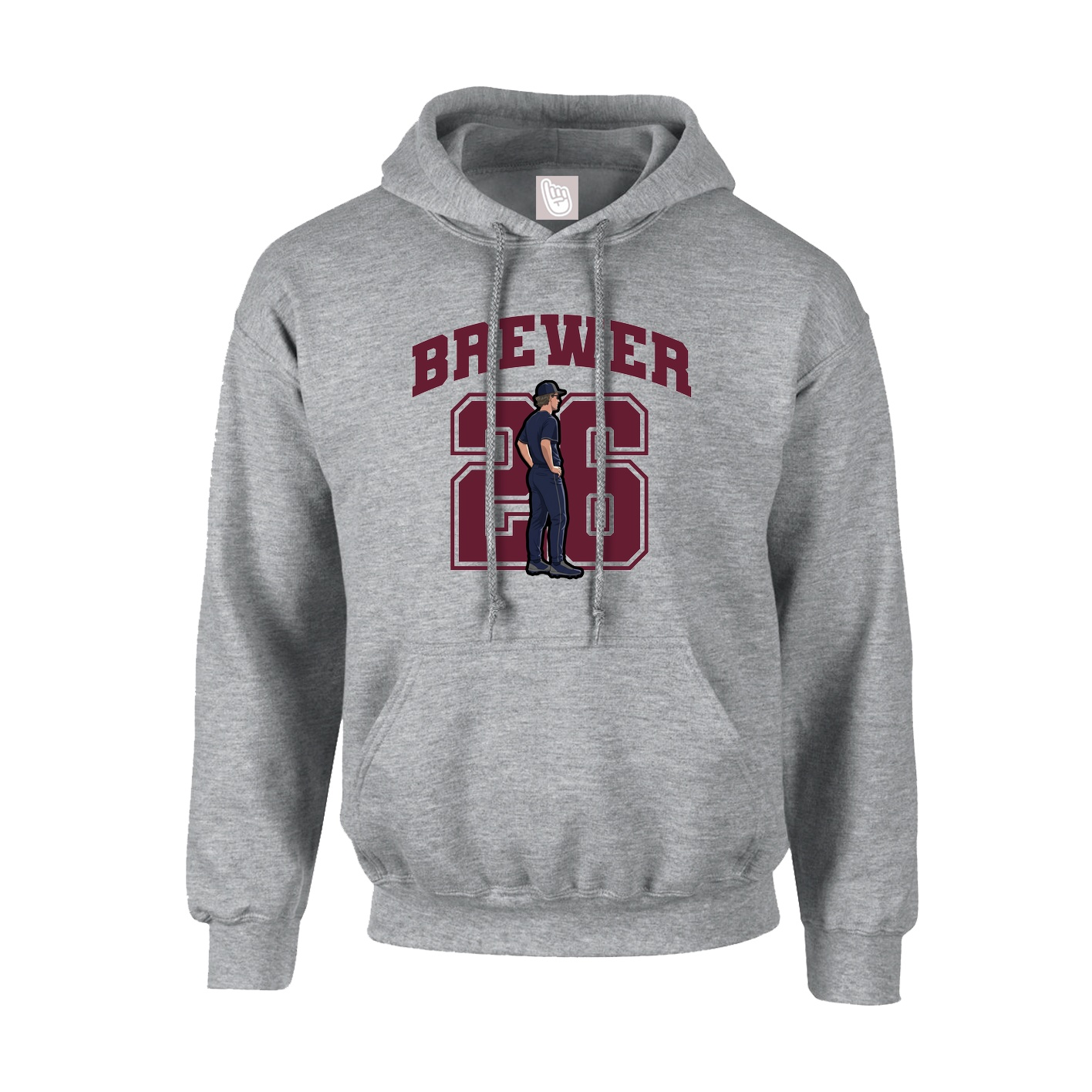 Youth Hoodie — Number in Grey