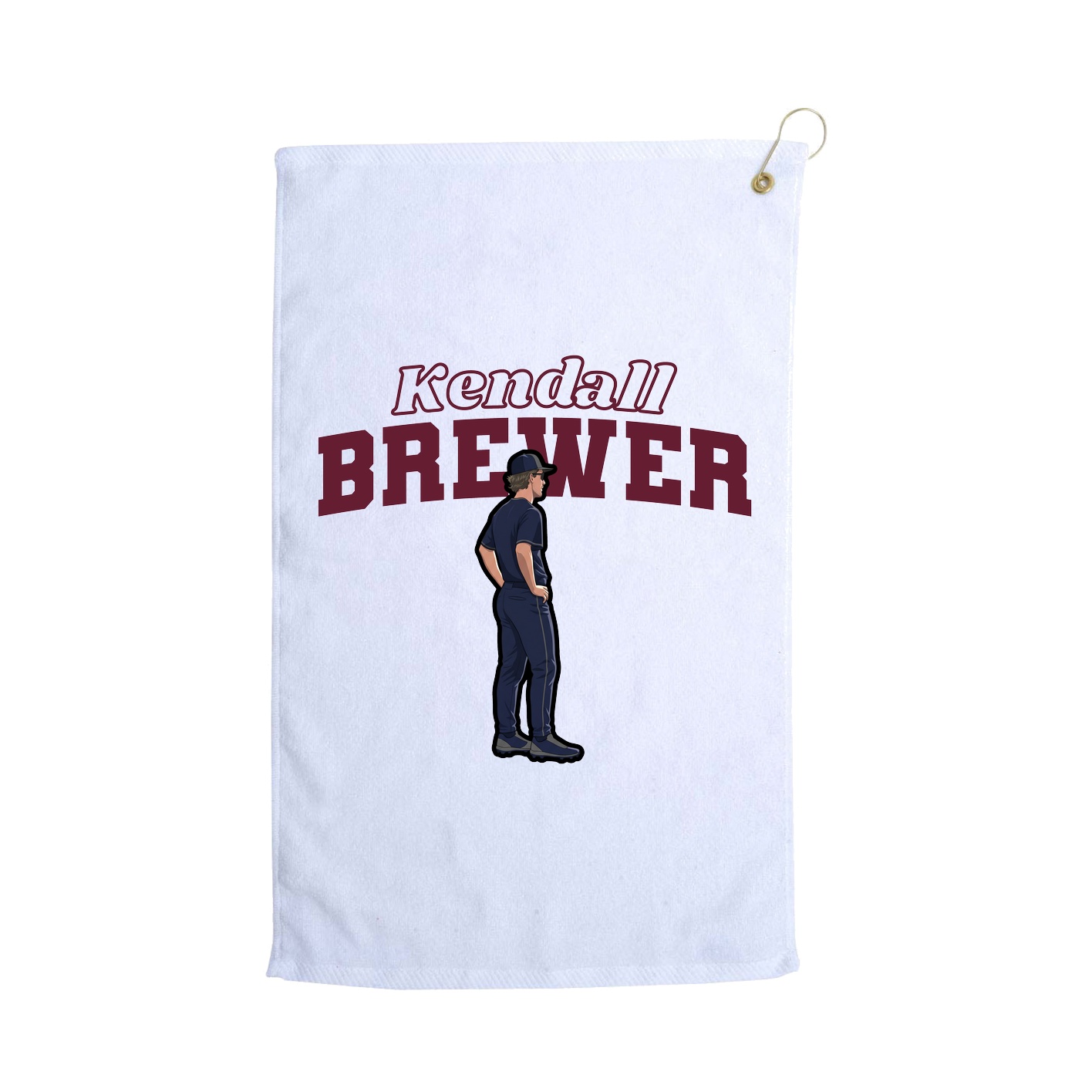 Golf Towel — Name Arch in White