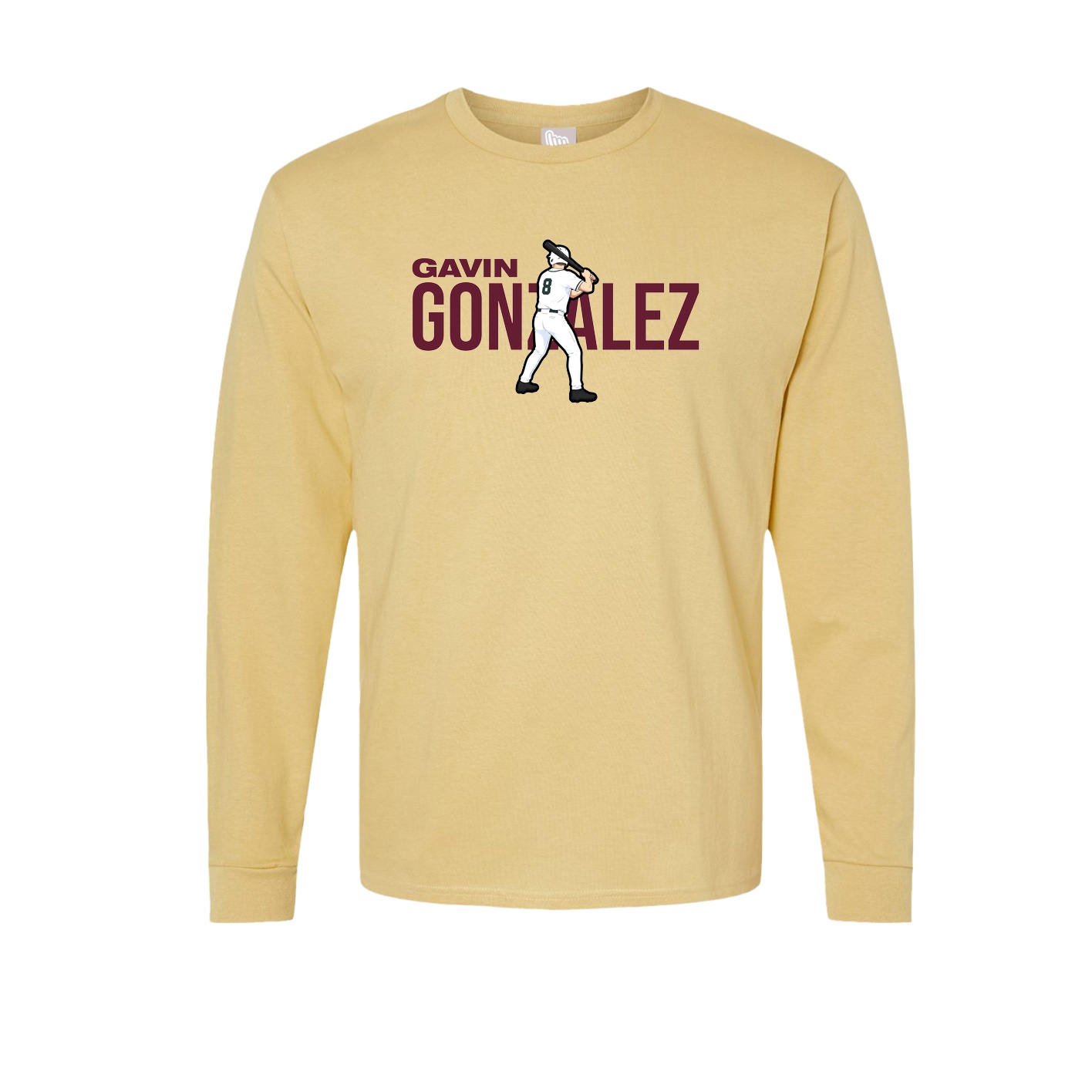 Long Sleeve Tee — Player Name in Vegas Gold