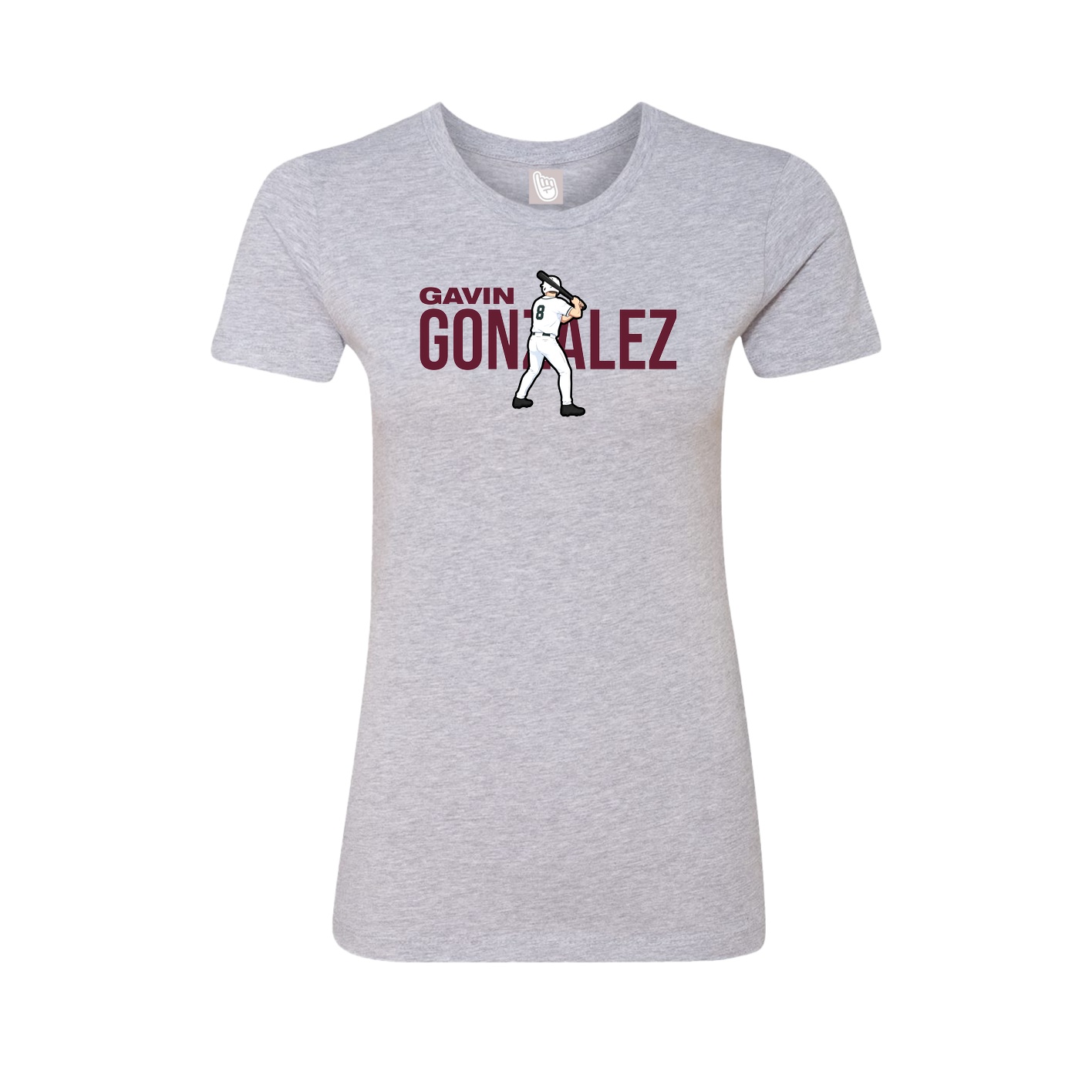 Fitted Women's Tee — Player Name in Grey