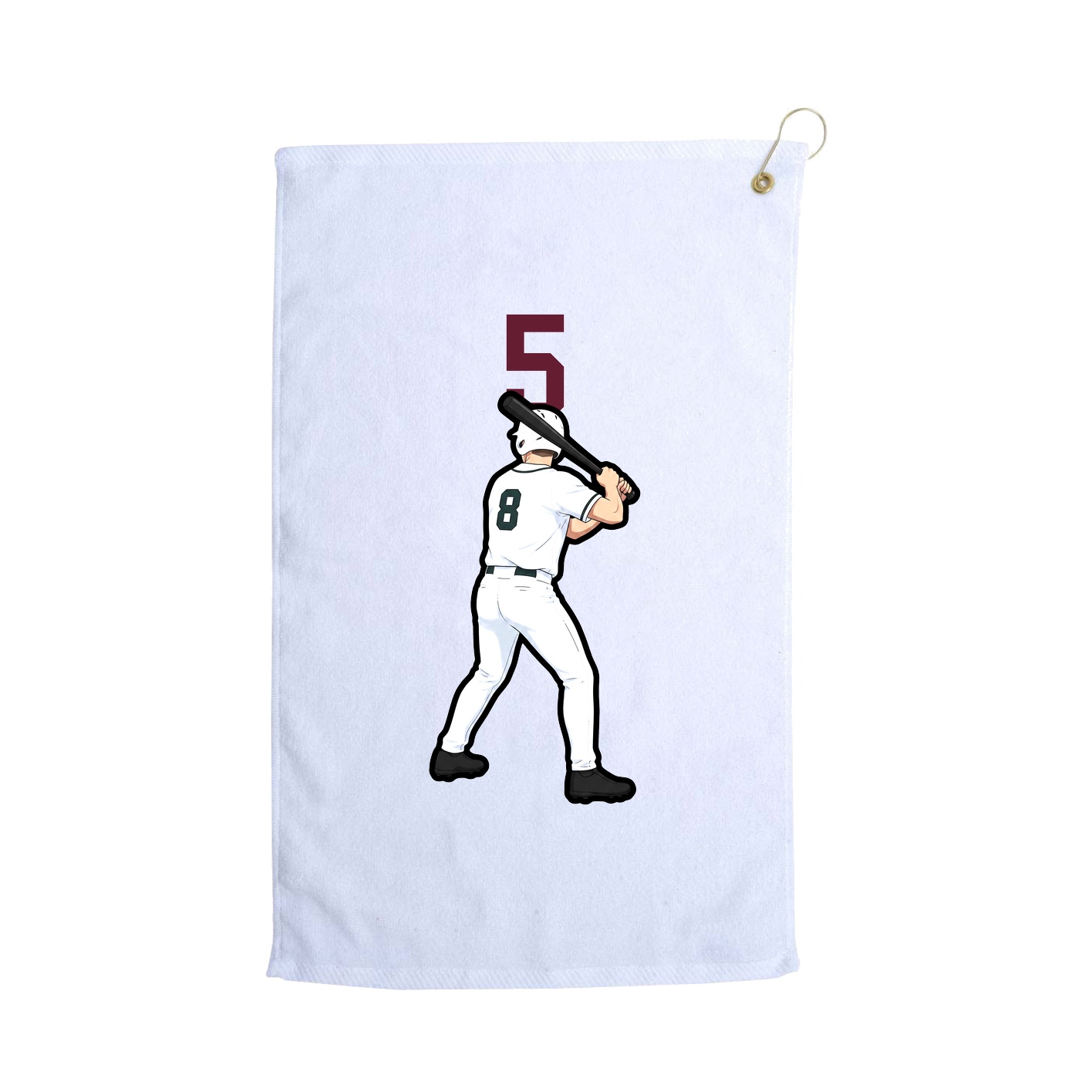 Golf Towel — Number Top in White