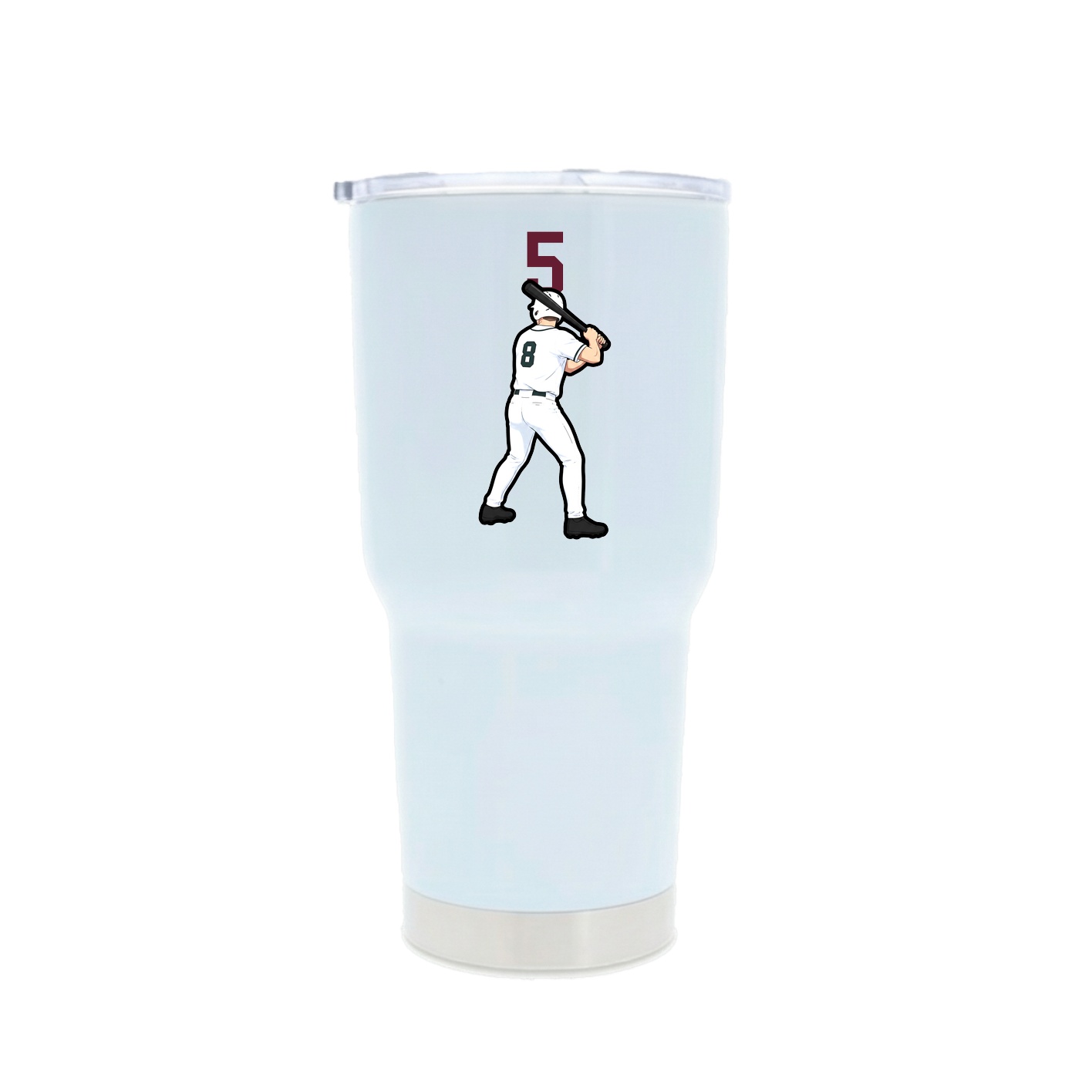 30oz Stainless Steel Tumbler — Number Top in White