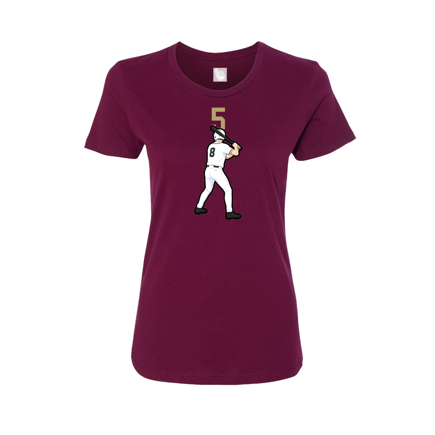 Fitted Women's Tee — Number Top in Maroon