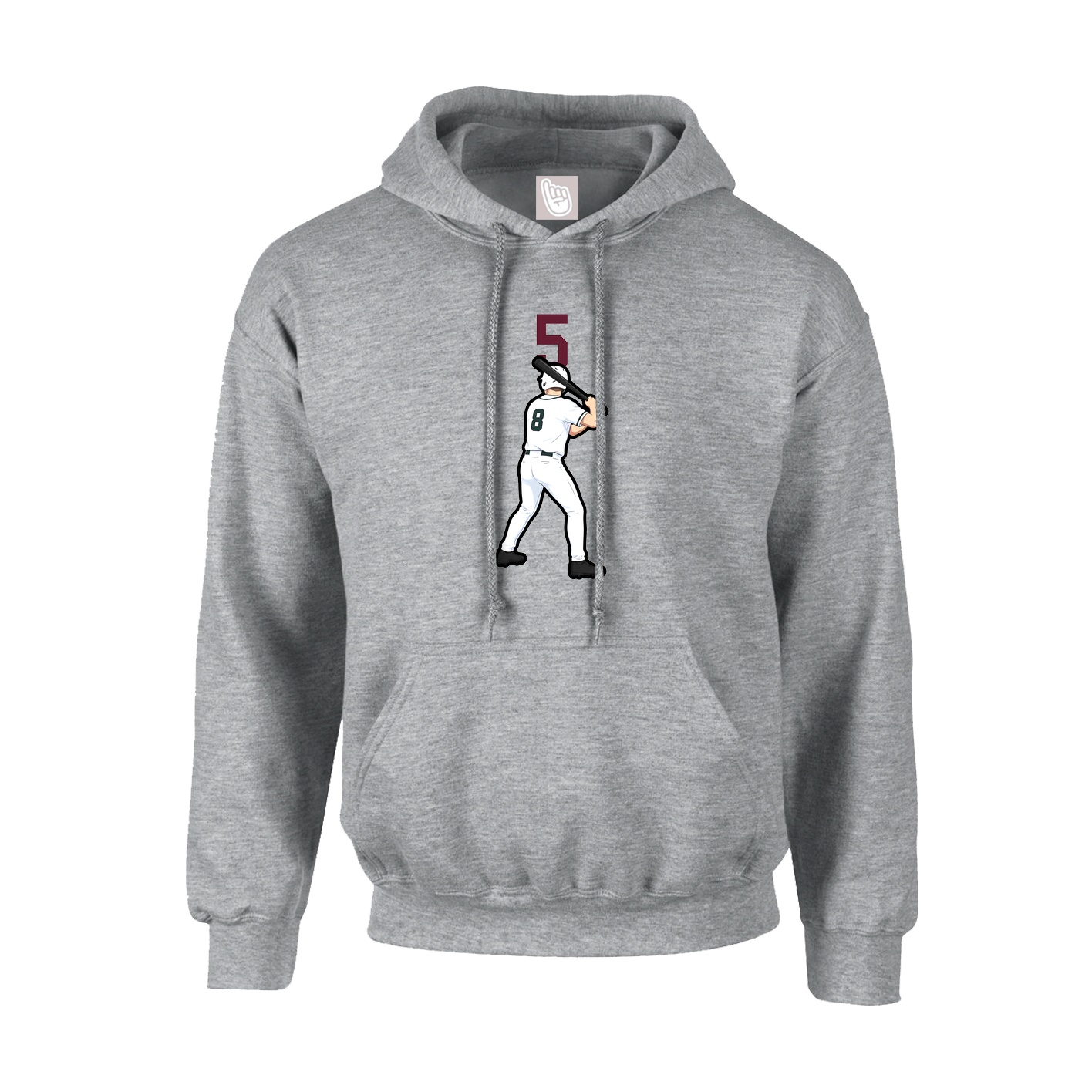 Hoodie — Number Top in Grey