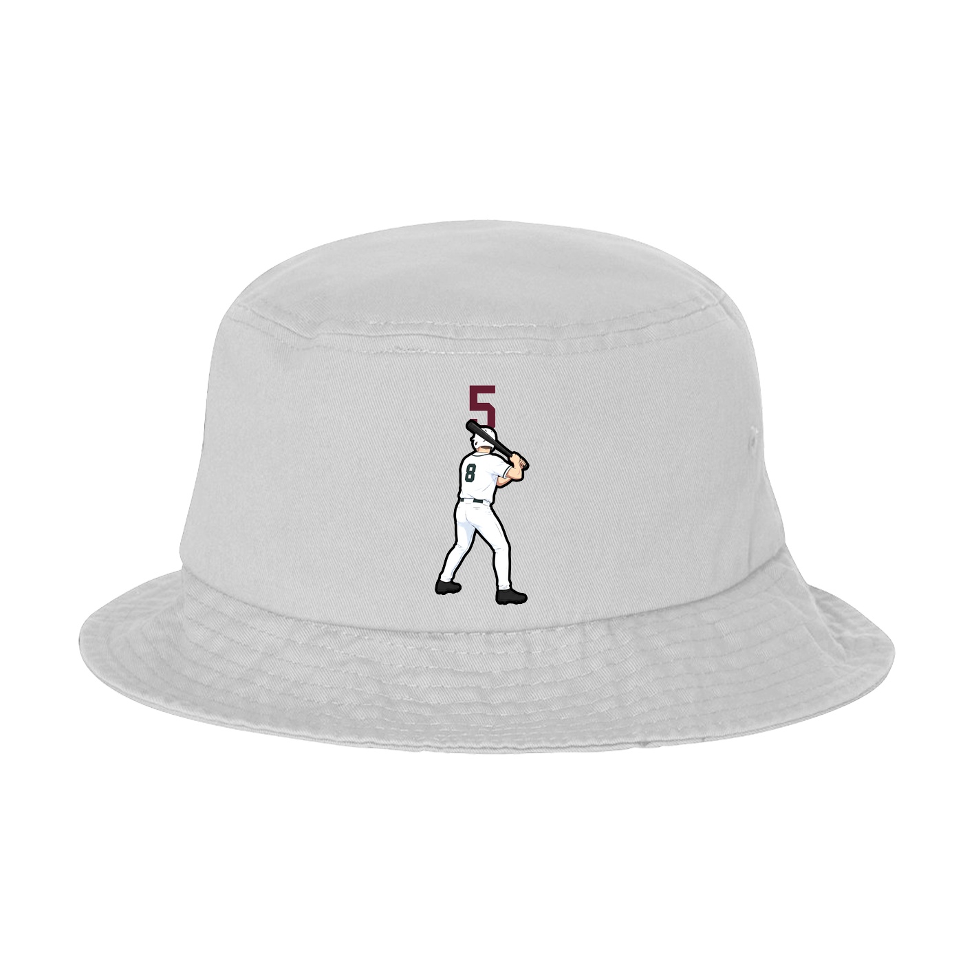 Bucket Cap — Number Top in White